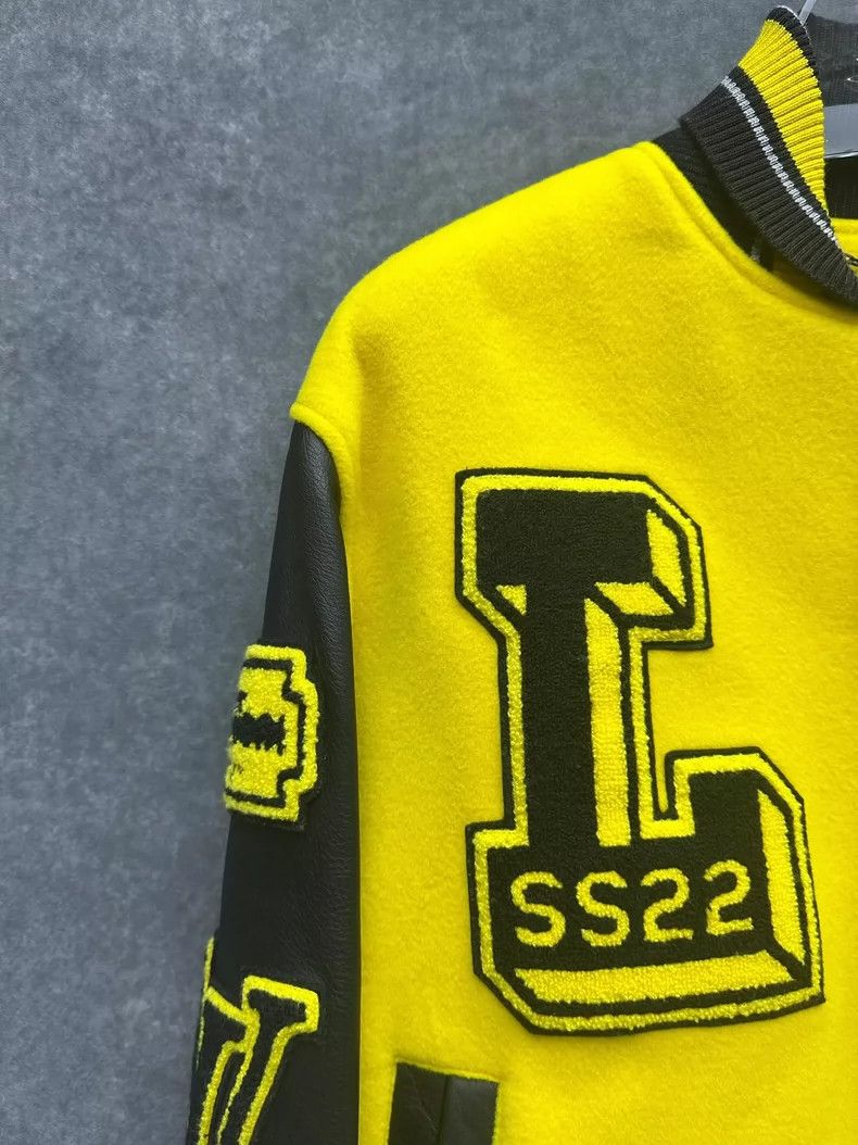 Louis Vuitton Louis Vuitton SS22 Yellow Letterman Jacket Size US L / EU 52-54 / 3 - 6 Thumbnail