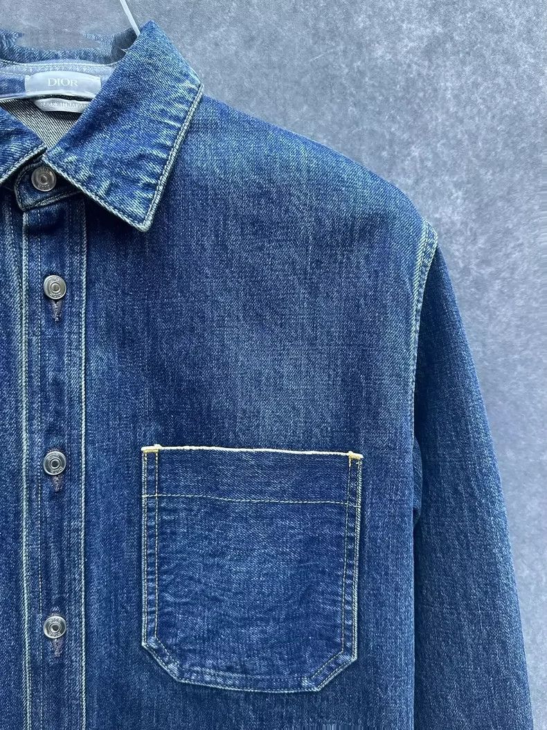Dior Dior Logo Long Sleeve Denim Shirt for Men Size US M / EU 48-50 / 2 - 5 Thumbnail