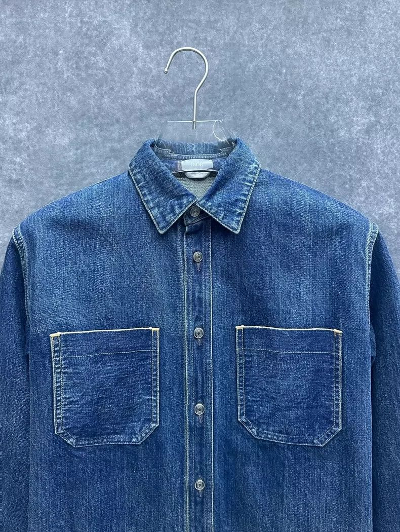 Dior Dior Logo Long Sleeve Denim Shirt for Men Size US M / EU 48-50 / 2 - 8 Thumbnail