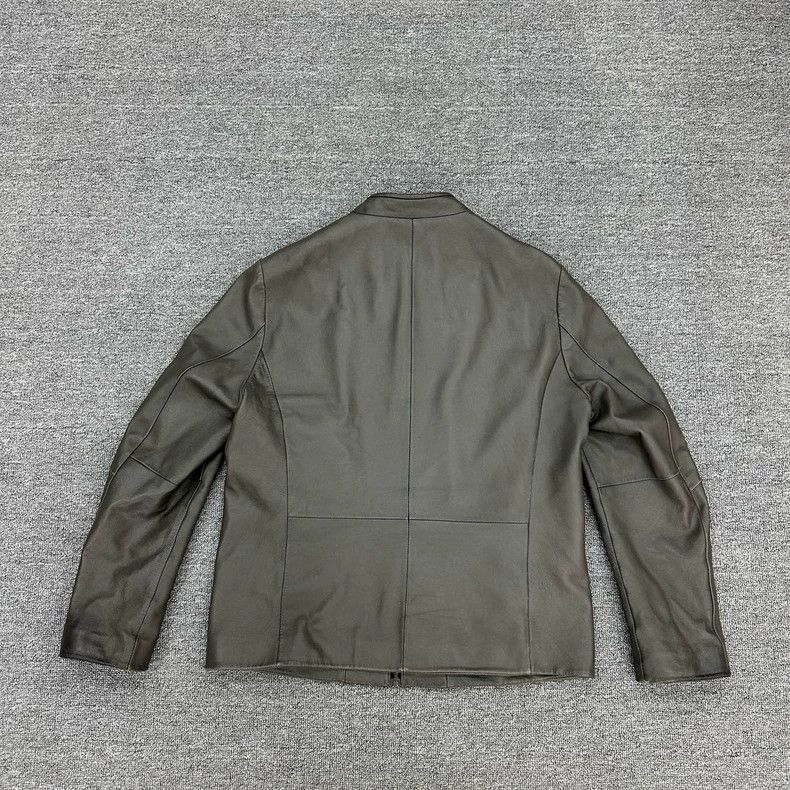 Anonymous Club Dark Gray Long Sleeve Leather Jacket for Men Size US XL / EU 56 / 4 - 2 Thumbnail