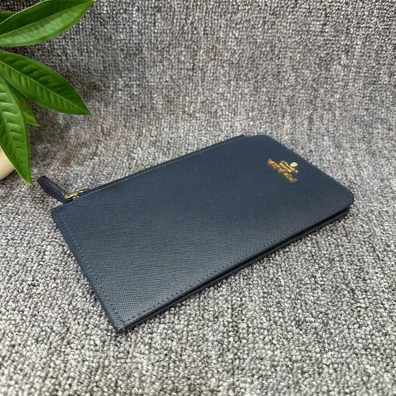 Prada Prada Metal Logo Leather Long Wallet Card Case Size ONE SIZE - 3 Thumbnail