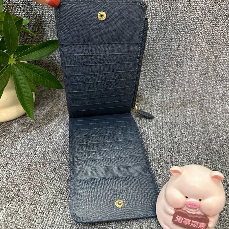 Prada Prada Metal Logo Leather Long Wallet Card Case Size ONE SIZE - 5 Thumbnail