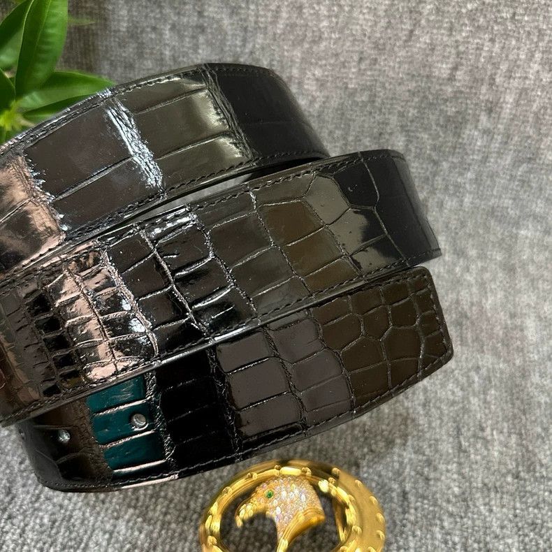Goyard Luxury 925 Silver Belt with Crocodile Skin Size ONE SIZE - 3 Thumbnail