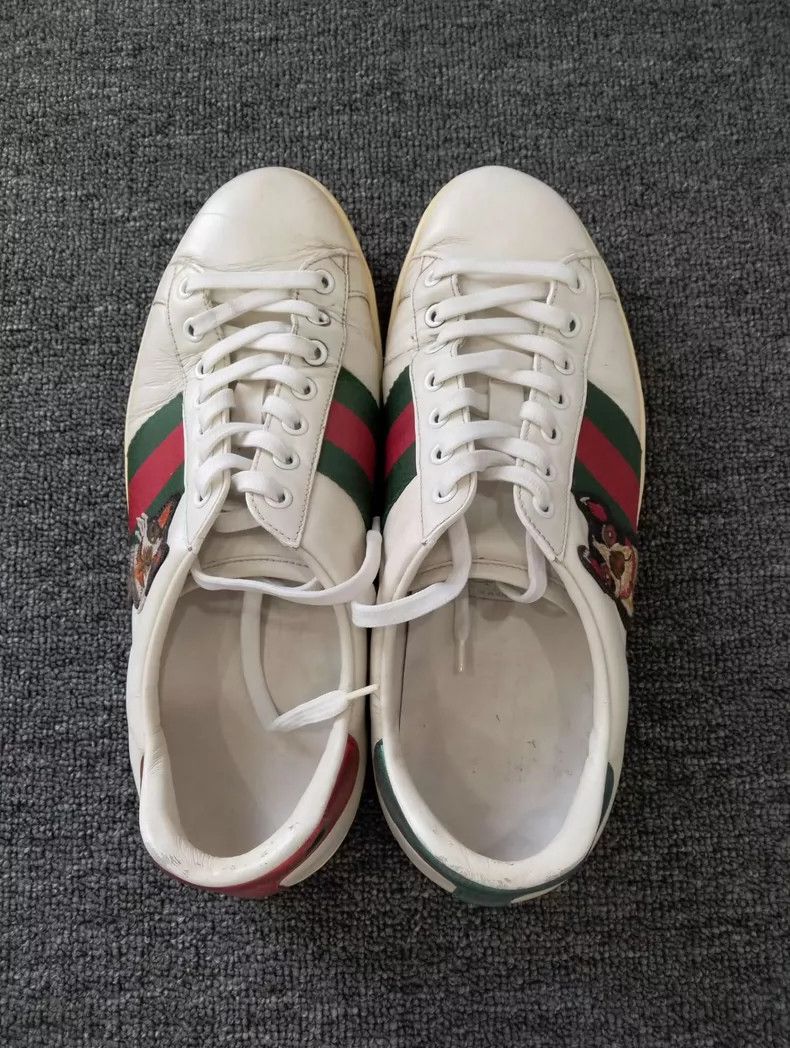 Gucci GUCCI White Sneakers with Colorful Stripes Size US 8 / EU 41 - 8 Thumbnail