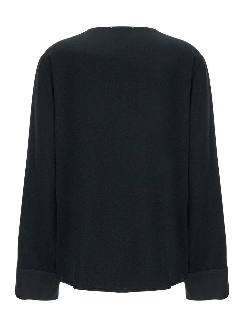 forte_forte Black V-Neck Sweater in Acetate Blend Woman Size XL / US 12-14 / IT 48-50 - 2 Thumbnail