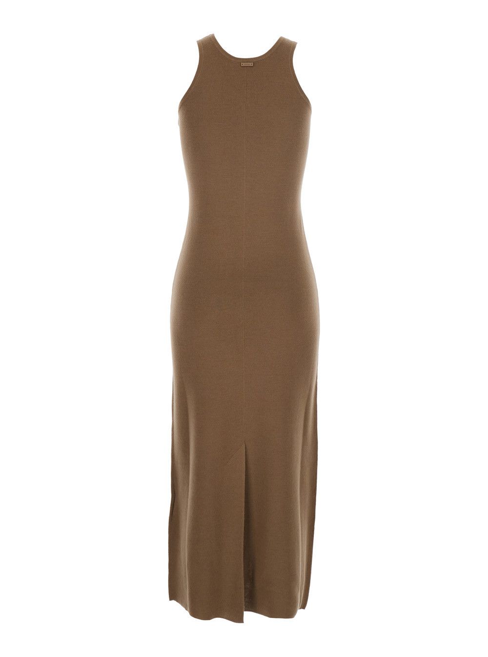 Max Mara 'Aceri' Brown Dress with Round Neck and Rear Single Slit in Wool Woman Size S / US 4 / IT 40 - 2 Thumbnail