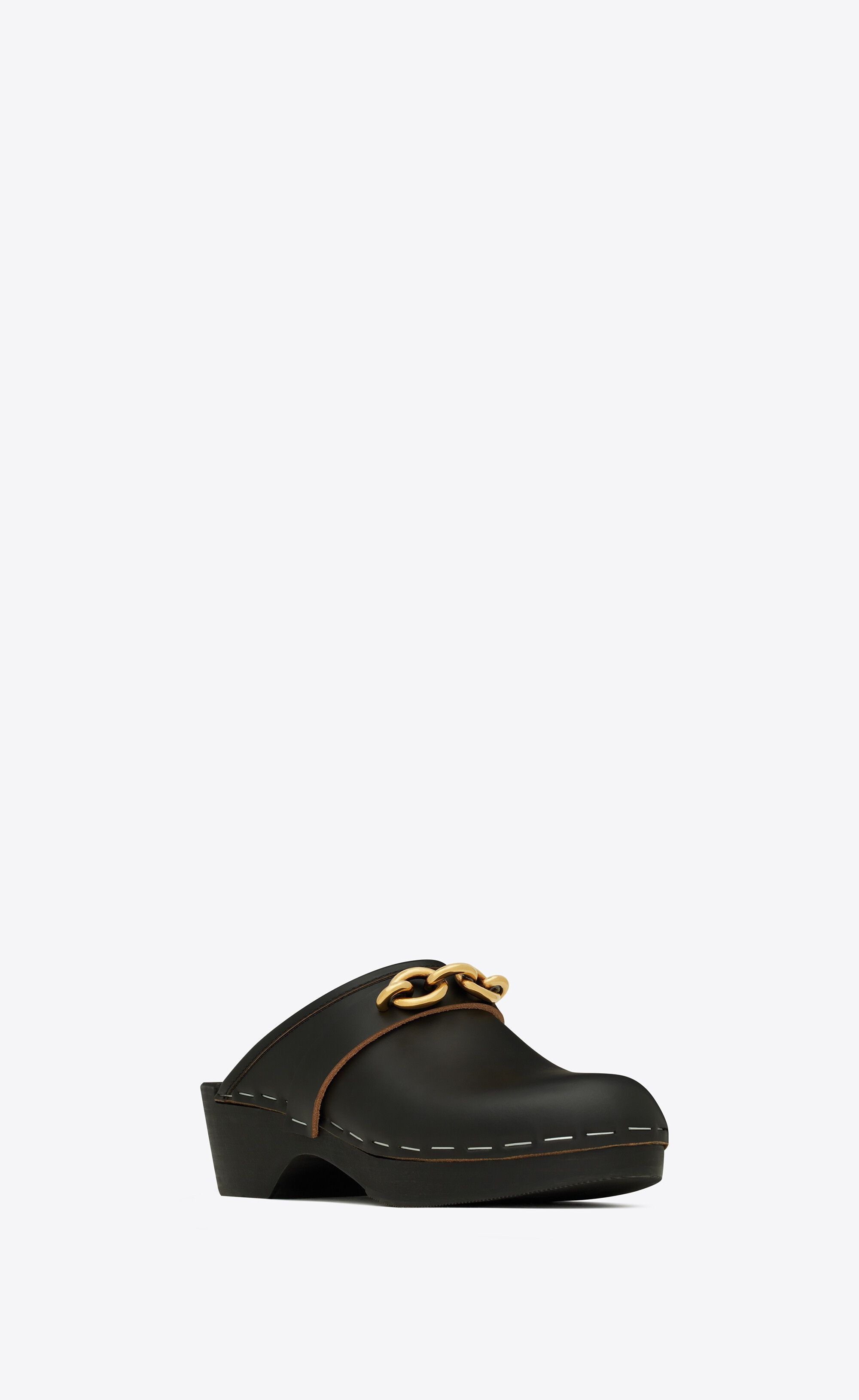 Saint Laurent Paris le maillon clogs in smooth leather Size US 5 / IT 35 - 3 Thumbnail