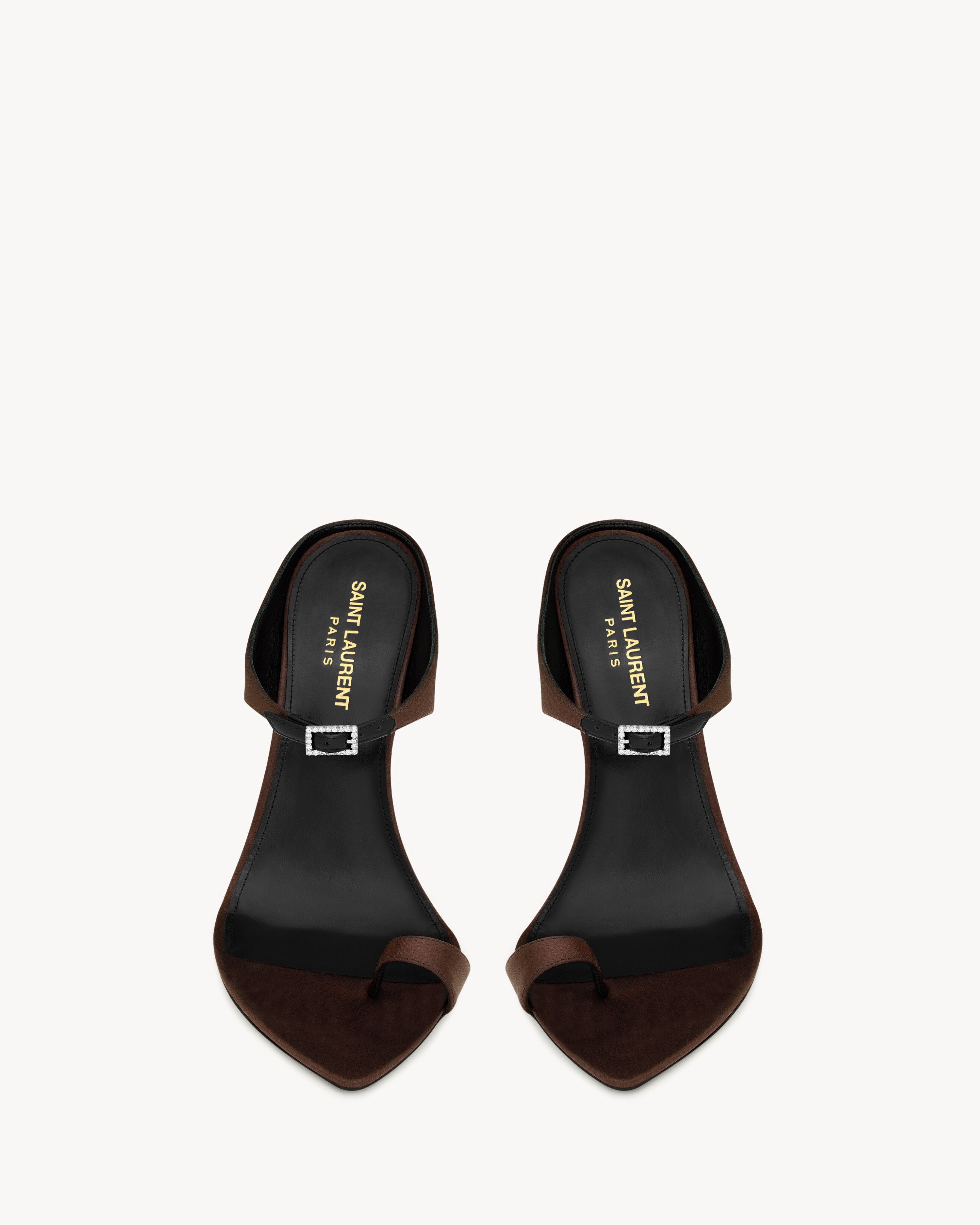Saint Laurent Paris dive mules in crepe satin Size US 8.5 / IT 38.5 - 4 Thumbnail