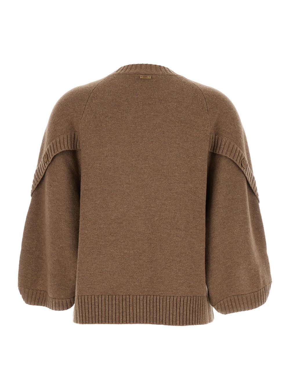 Max Mara 'Ampex' Brown Crewneck Sweater in Wool and Cashmere Woman Size M / US 6-8 / IT 42-44 - 2 Thumbnail
