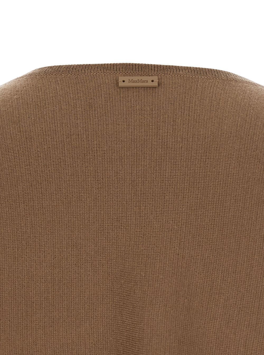 Max Mara 'Frais' Brown Crewneck Sweater with Cuffs with Ties in Wool Woman Size M / US 6-8 / IT 42-44 - 3 Thumbnail