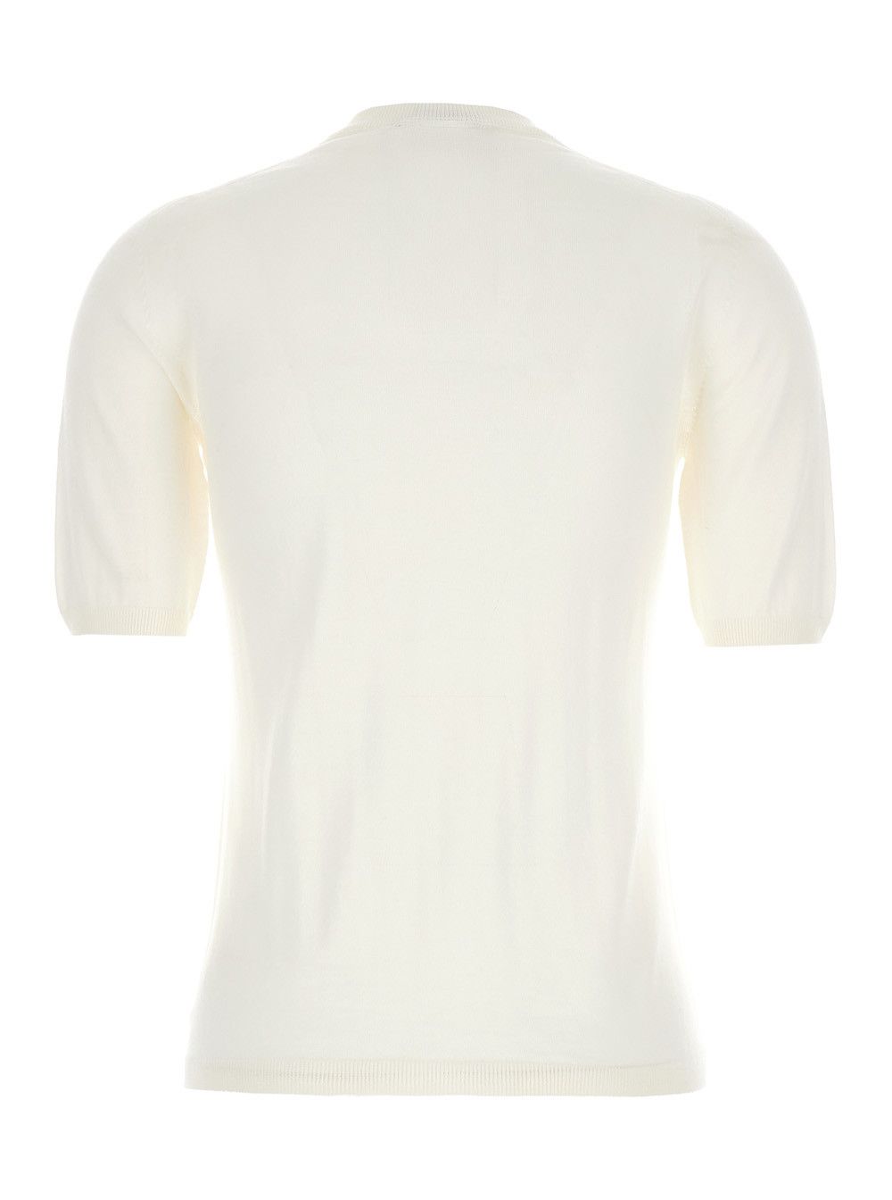 Max Mara 'Gerico' White Crewneck Sweater with Short Sleeves in Wool Woman Size M / US 6-8 / IT 42-44 - 2 Thumbnail