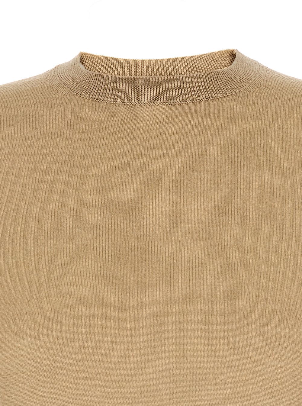 Max Mara 'Gerico' Beige Crewneck Sweater with Short Sleeves in Wool Woman Size M / US 6-8 / IT 42-44 - 3 Thumbnail