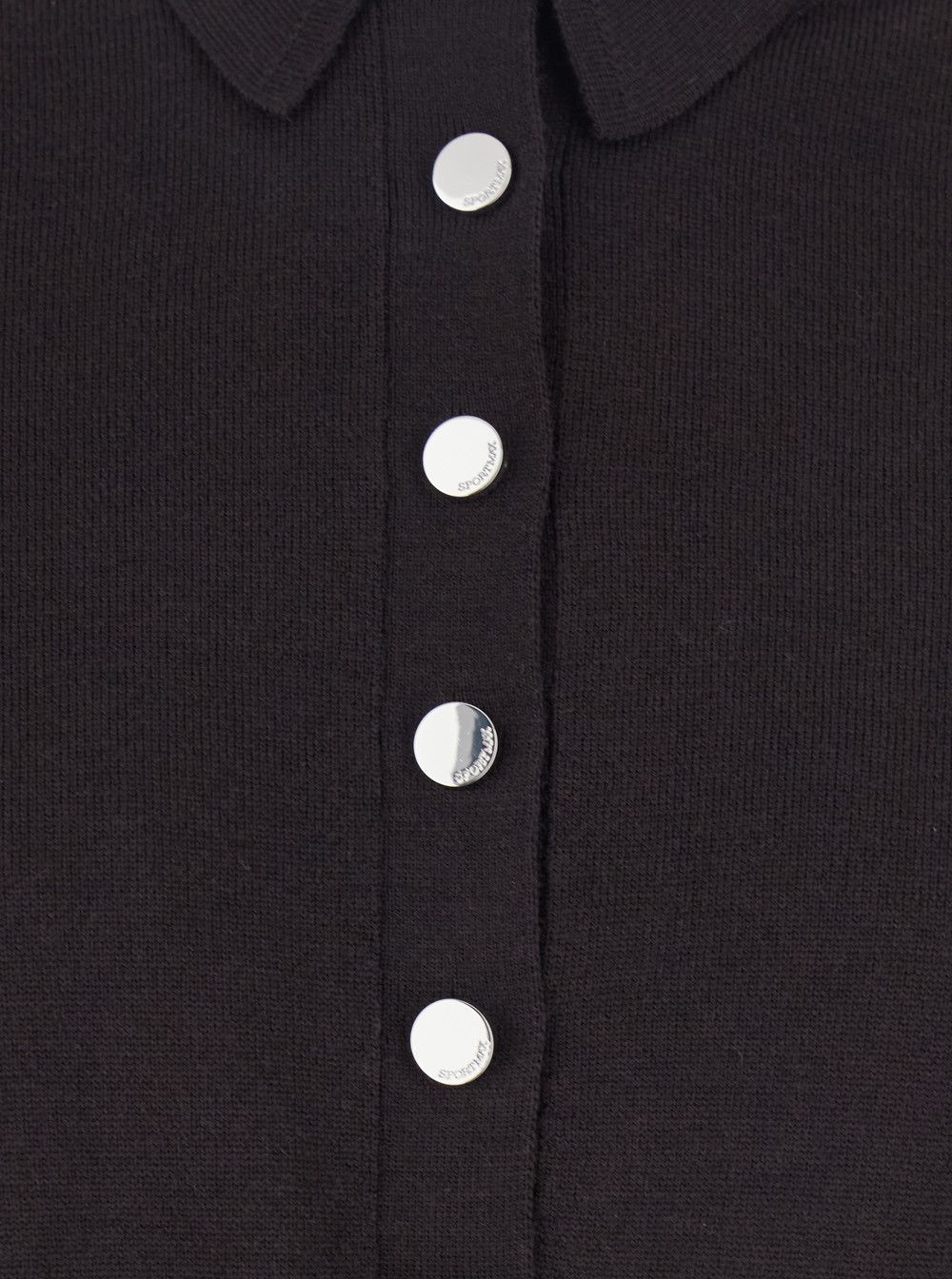 Sportmax 'Perseo' Black Cropped Cardigan with Button Down Collar and Ribbed Trims in Wool Woman Size S / US 4 / IT 40 - 3 Thumbnail