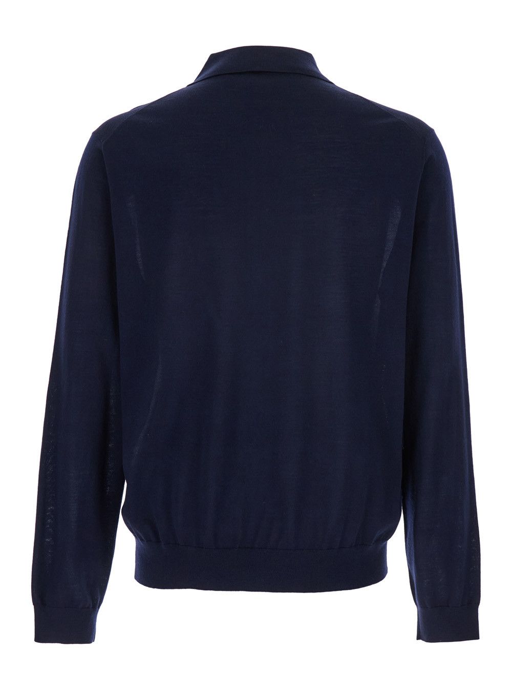 Sunflower Blue Polo Shirt with Classic Collar and Ribbed Trims in Wool Man Size US L / EU 52-54 / 3 - 2 Thumbnail