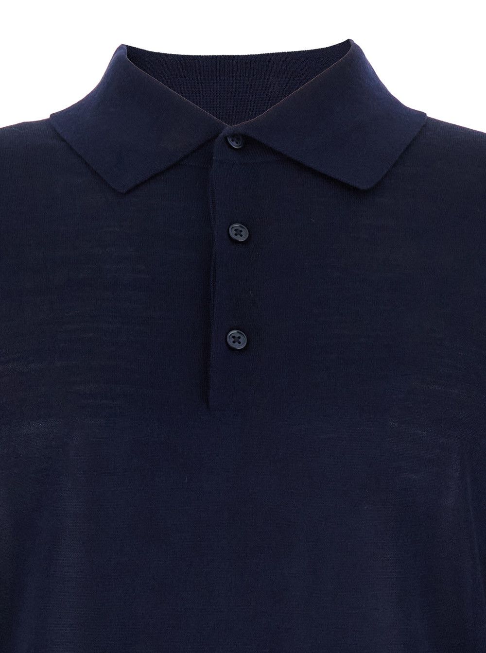 Sunflower Blue Polo Shirt with Classic Collar and Ribbed Trims in Wool Man Size US XL / EU 56 / 4 - 3 Thumbnail