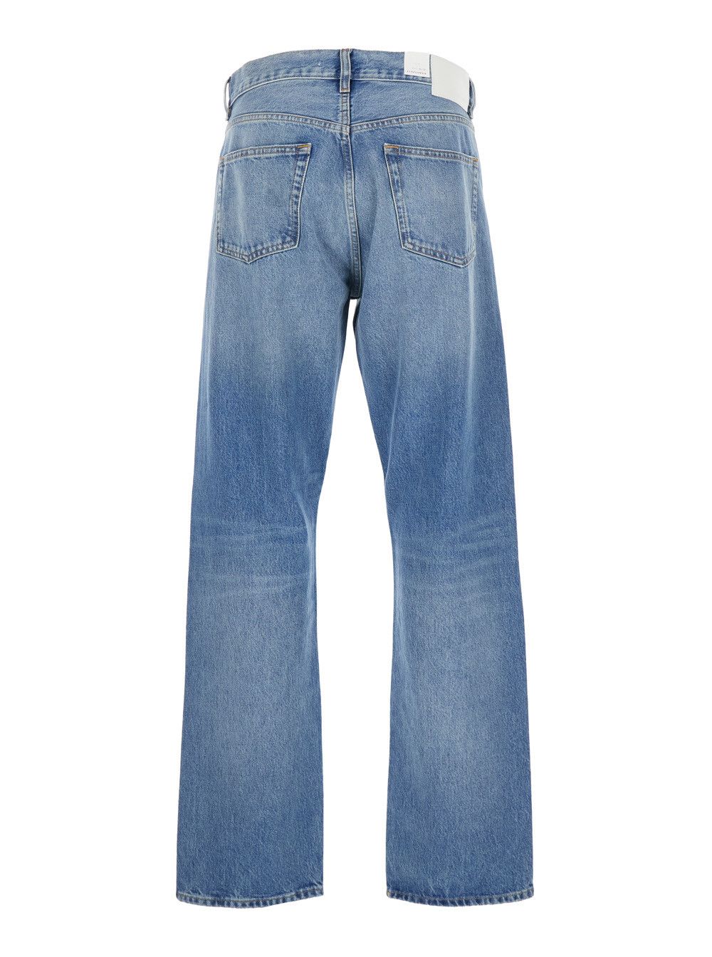 Sunflower Blue Jeans with Belt Loops and Logo Patch on the Rear in Denim Man Size US 33 - 2 Thumbnail