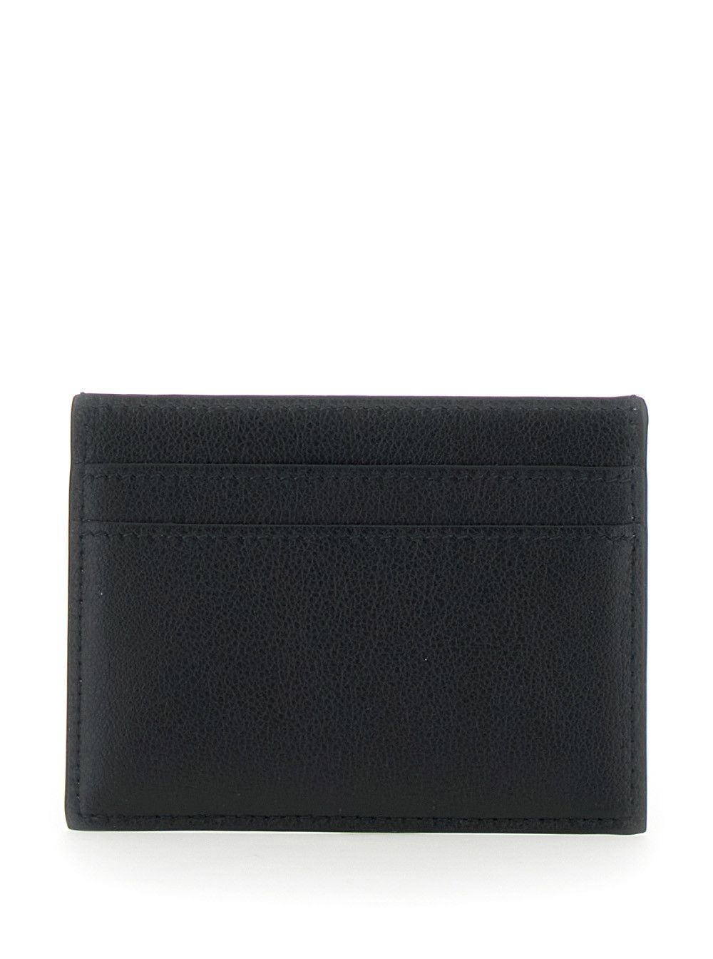 Balenciaga 'Monaco' Black Card Holder with Logo Plaque on the Front in Leather Man Size ONE SIZE - 3 Thumbnail