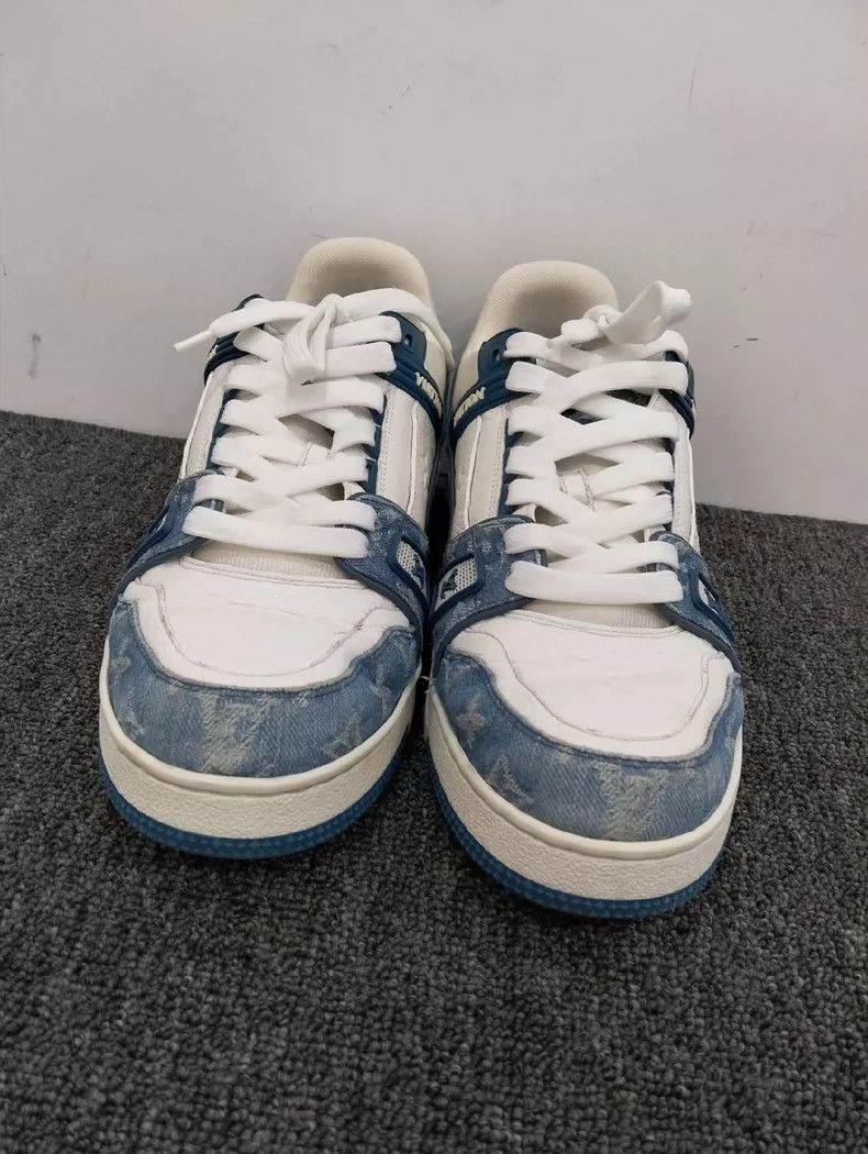 Louis Vuitton Louis Vuitton Blue and White Trainer Sneakers Size US 10 / EU 43 - 5 Thumbnail