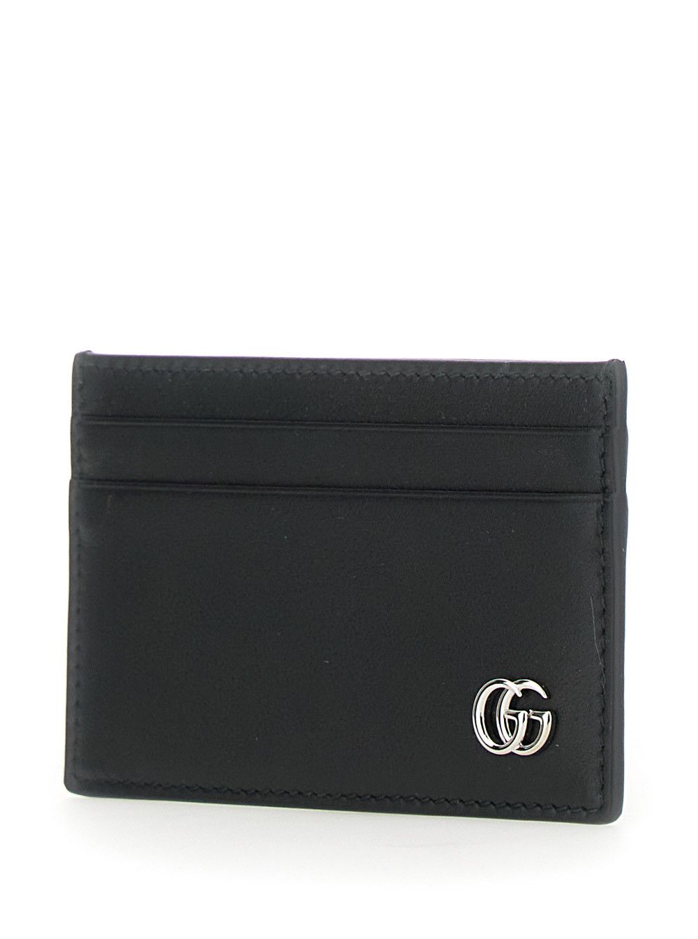 Gucci Card Holder with GG Plate on the Front in Black Leather for Men Size ONE SIZE - 2 Thumbnail