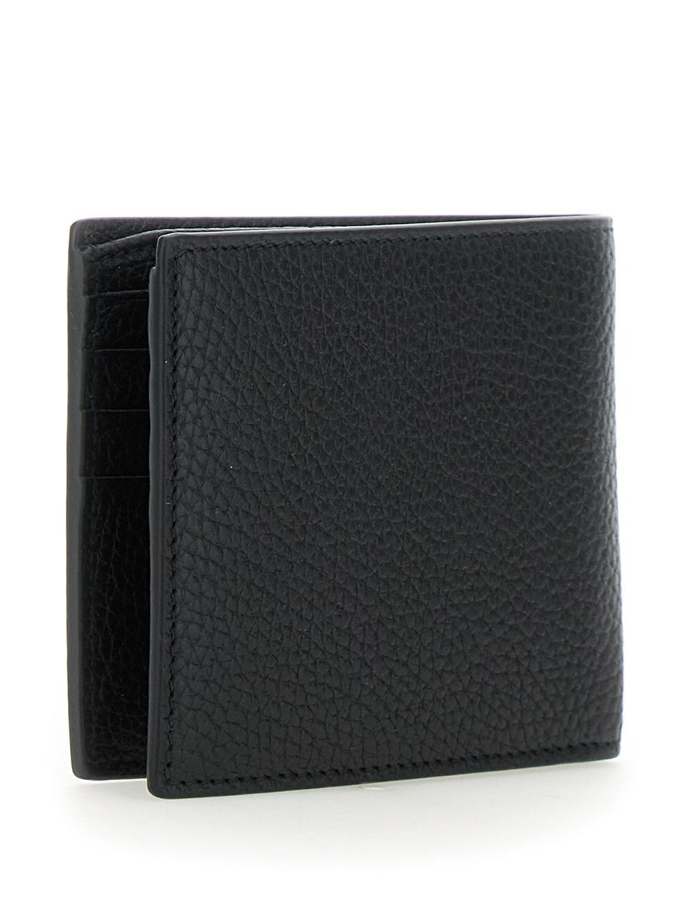 Gucci Black Bi-Fold Wallet with Embossed Logo Lettering on the Front in Grained Leather Man Size ONE SIZE - 3 Thumbnail