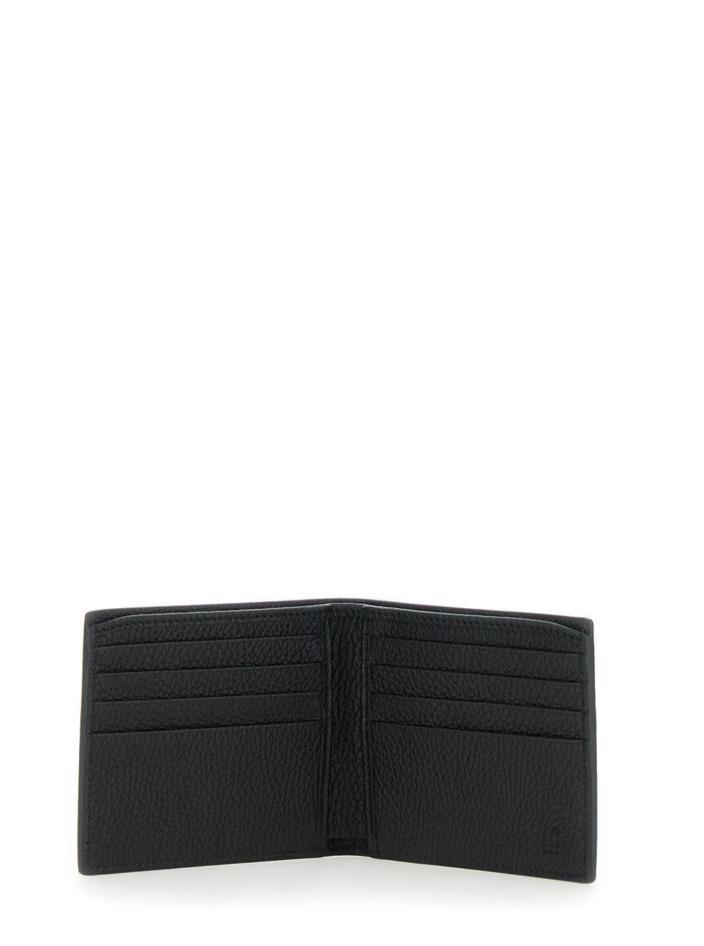 Gucci Black Bi-Fold Wallet with Embossed Logo Lettering on the Front in Grained Leather Man Size ONE SIZE - 5 Thumbnail