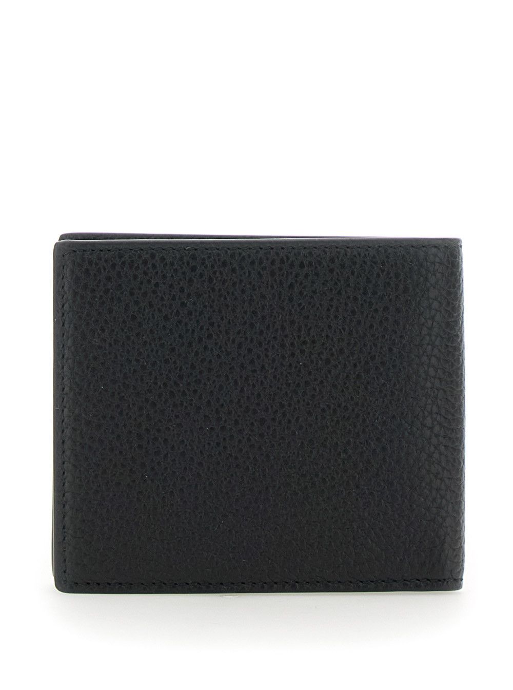 Gucci Black Bi-Fold Wallet with Embossed Logo Lettering on the Front in Grained Leather Man Size ONE SIZE - 4 Thumbnail
