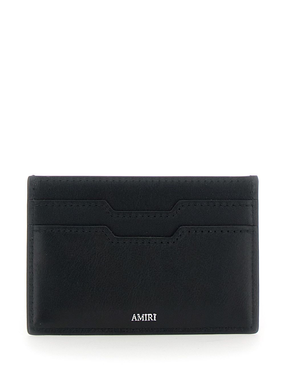 Amiri Black Card Holder with Logo Lettering on the Front and Embossed Logo on the Rear in Leather Man Size ONE SIZE - 3 Thumbnail