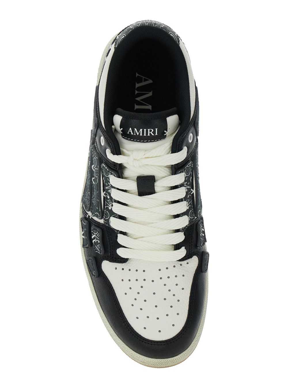 Amiri 'Skel Top' Black Low Top Sneakers with Logo Patch on the Tongue and Logo Lettering on the Heel in Leather Man Size US 7 / EU 40 - 4 Thumbnail