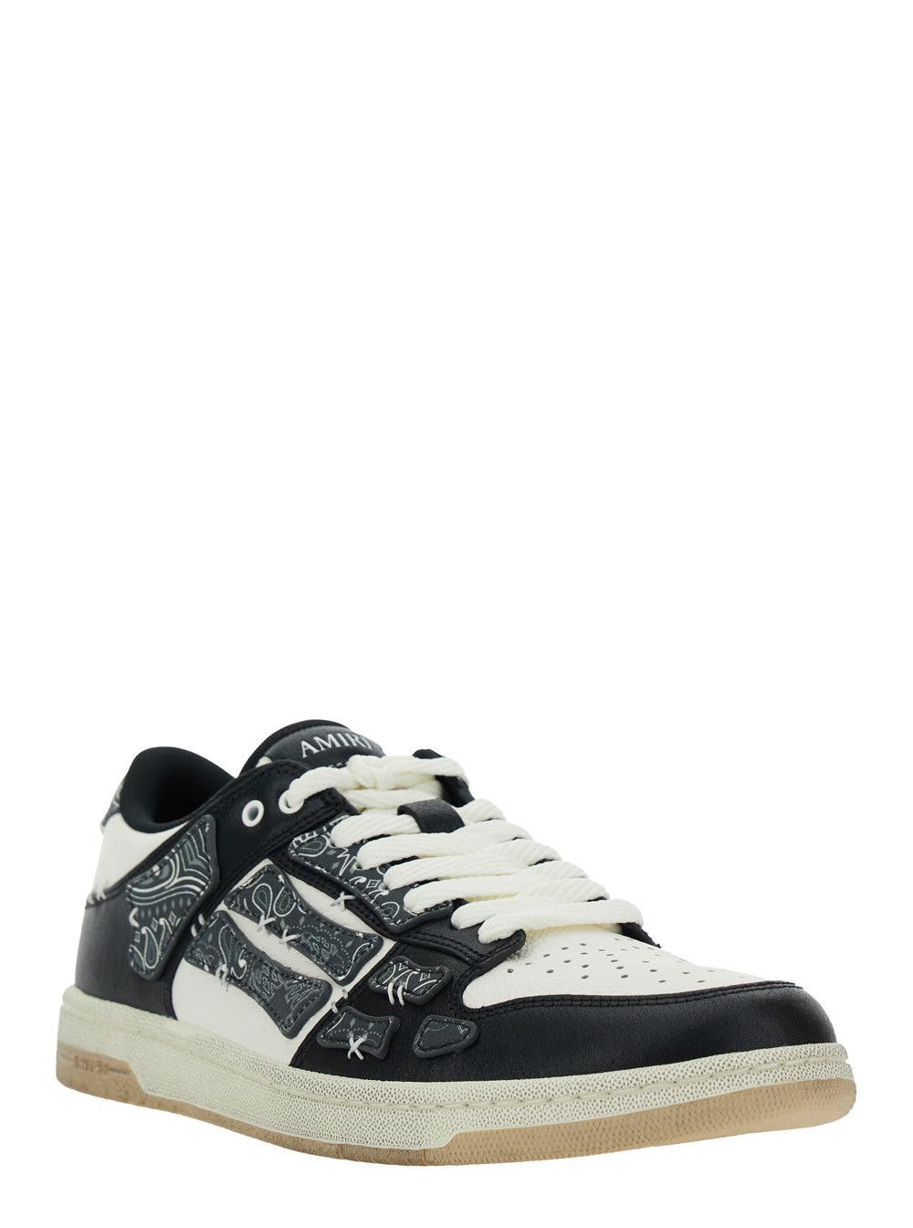 Amiri 'Skel Top' Black Low Top Sneakers with Logo Patch on the Tongue and Logo Lettering on the Heel in Leather Man Size US 7 / EU 40 - 2 Thumbnail