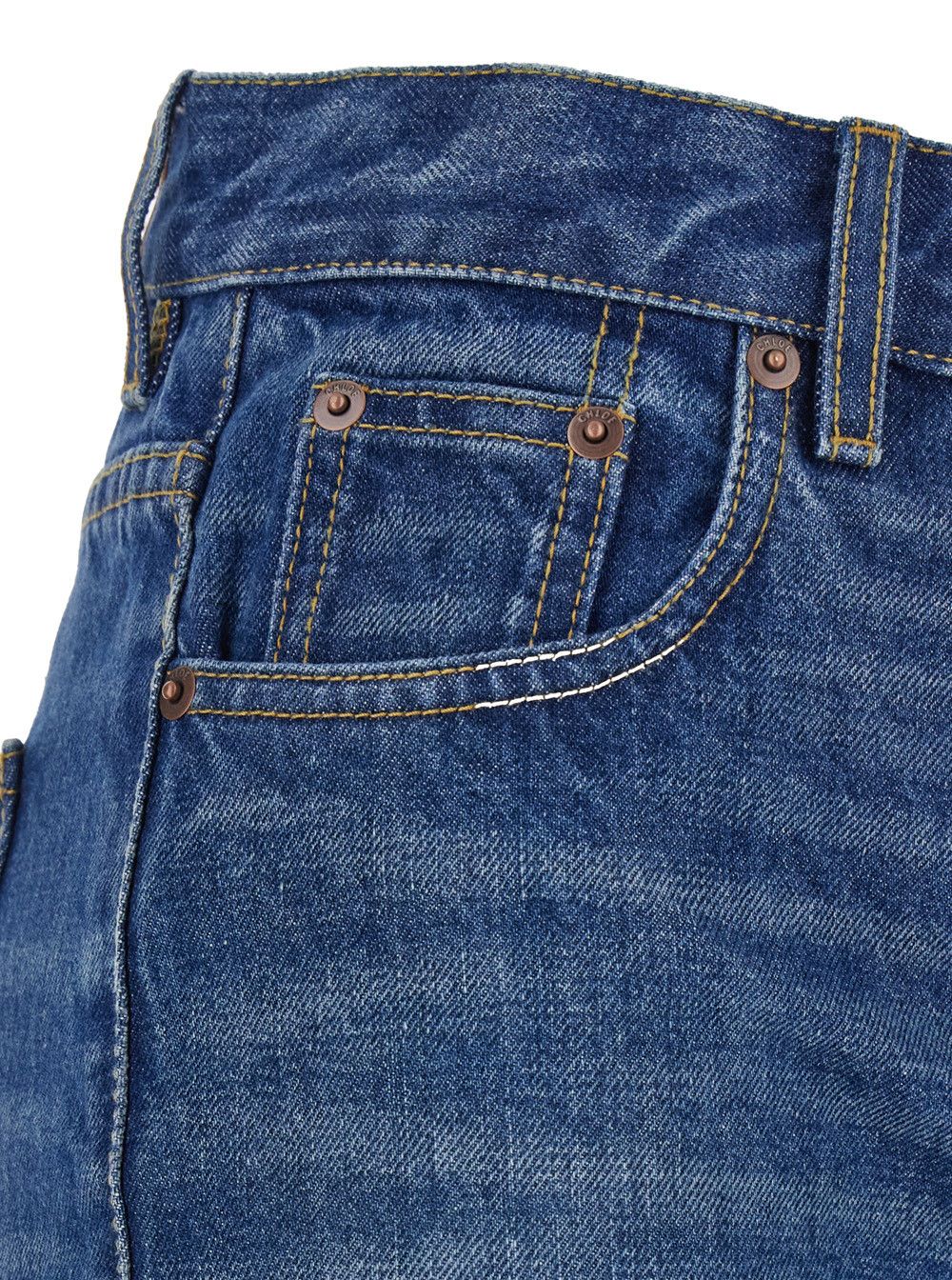 Chloe Blue HIgh Waisted Jeans with Wide Leg and Logo Patch on the Rear in Denim Woman Size 29" - 3 Thumbnail