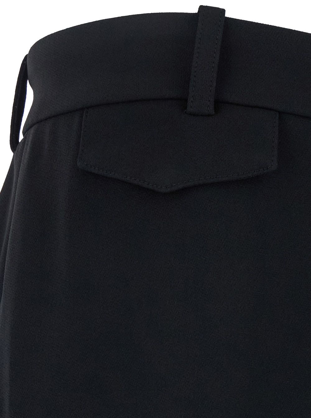 Chloe Black Pants with High Waist and Wide Leg in Viscose Blend Stretch Woman Size 30" / US 8 / IT 44 - 3 Thumbnail