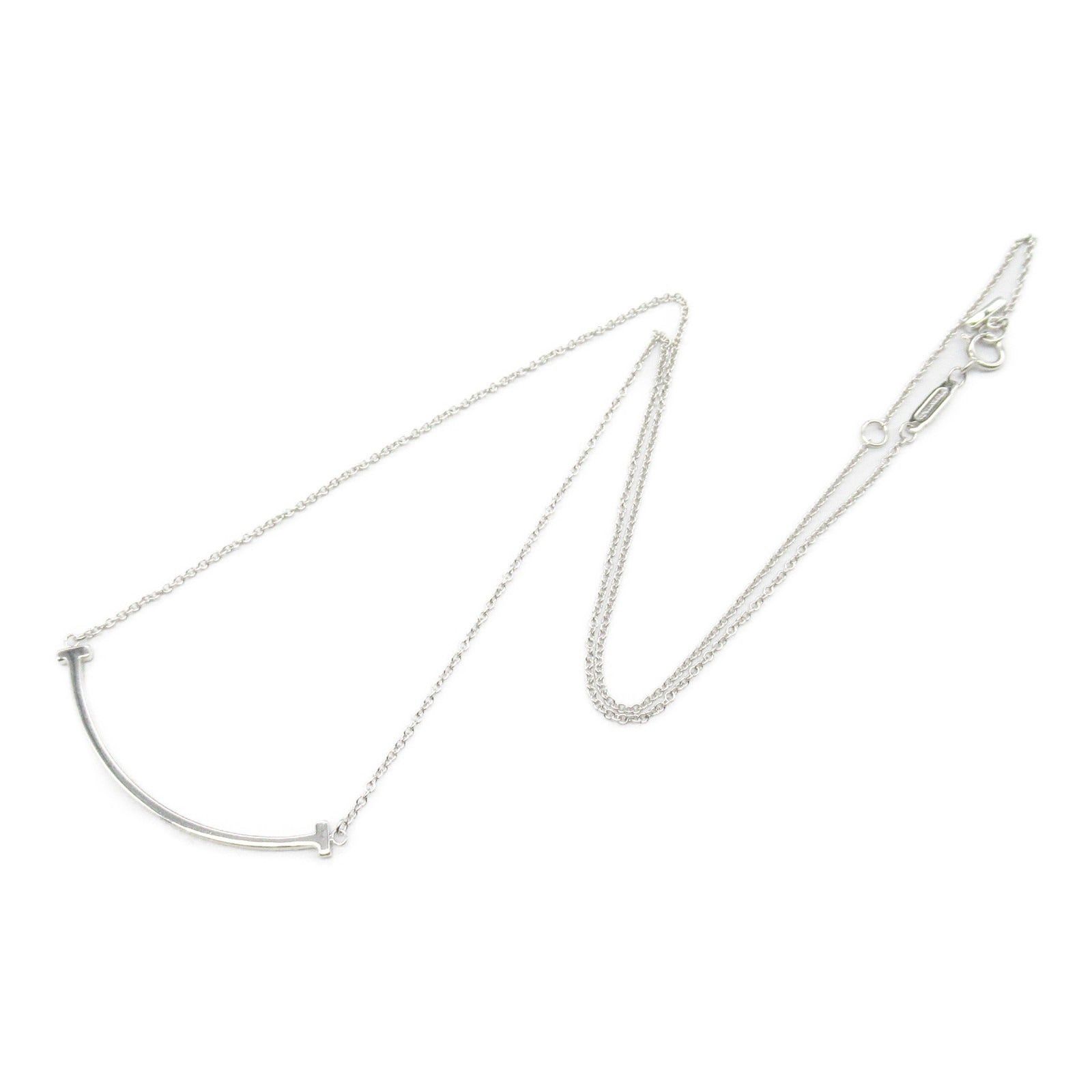 Tiffany & Co. Tiffany Co T-Smile Small Necklace K18Wg (White Gold) Silver Size ONE SIZE - 3 Thumbnail