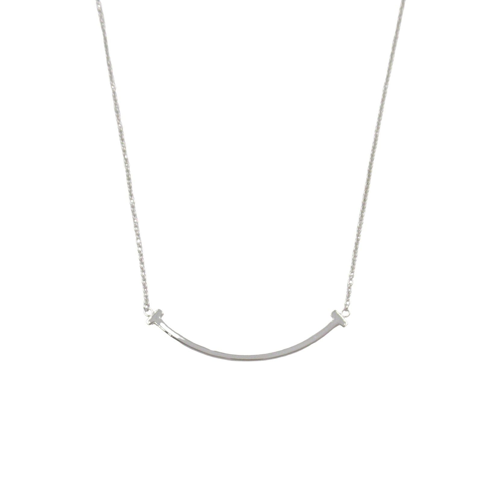Tiffany & Co. Tiffany Co T-Smile Small Necklace K18Wg (White Gold) Silver Size ONE SIZE - 2 Thumbnail