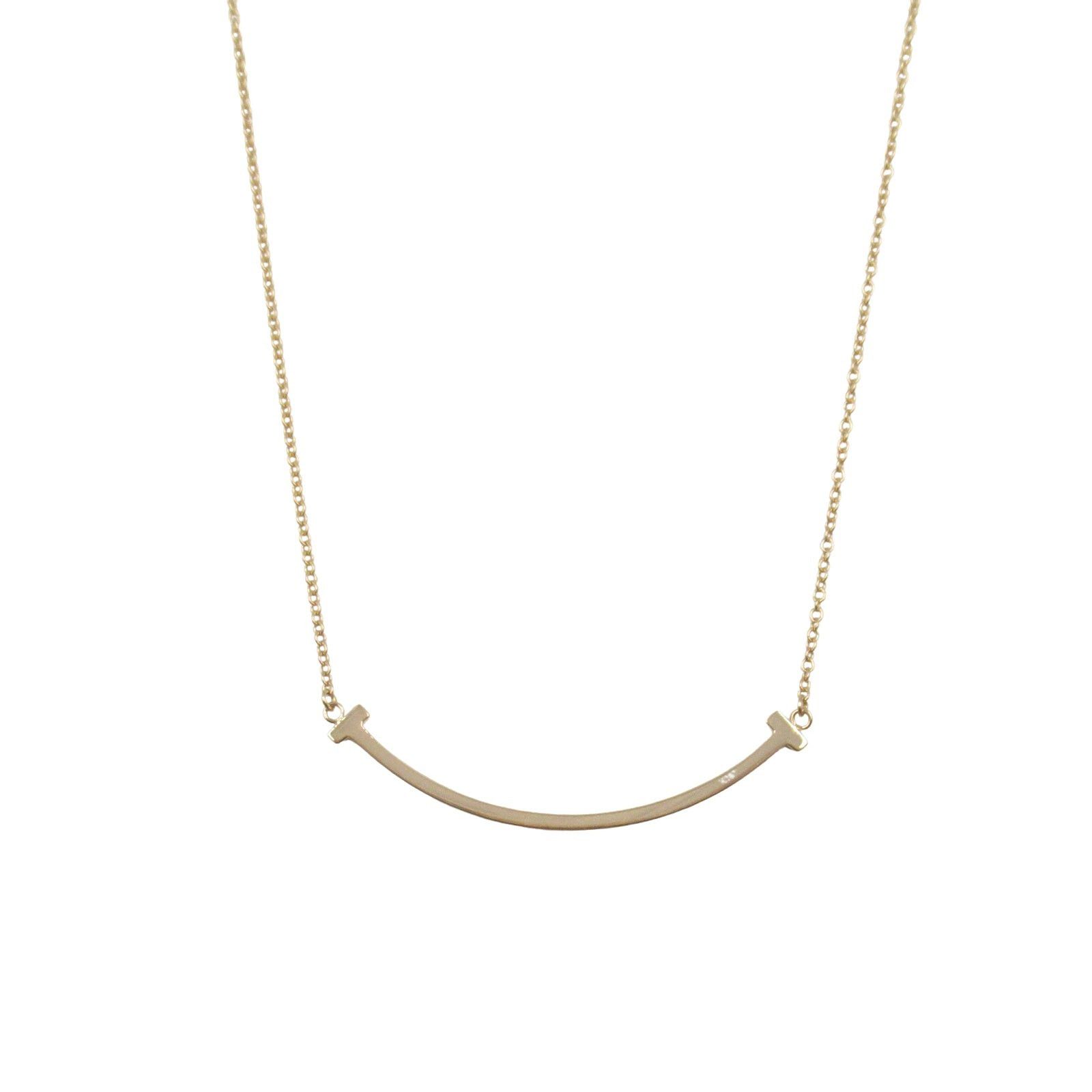 Tiffany & Co. Tiffany Co T-Smile Small Necklace K18Pg (Pink Gold) Gold Size ONE SIZE - 2 Thumbnail