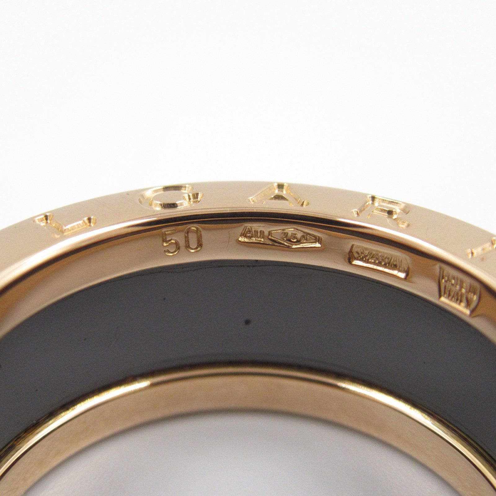 Bvlgari Bvlgari B Zero One Ring Ceramic K18Pg (Pink Gold) Black Gold Size ONE SIZE - 4 Thumbnail