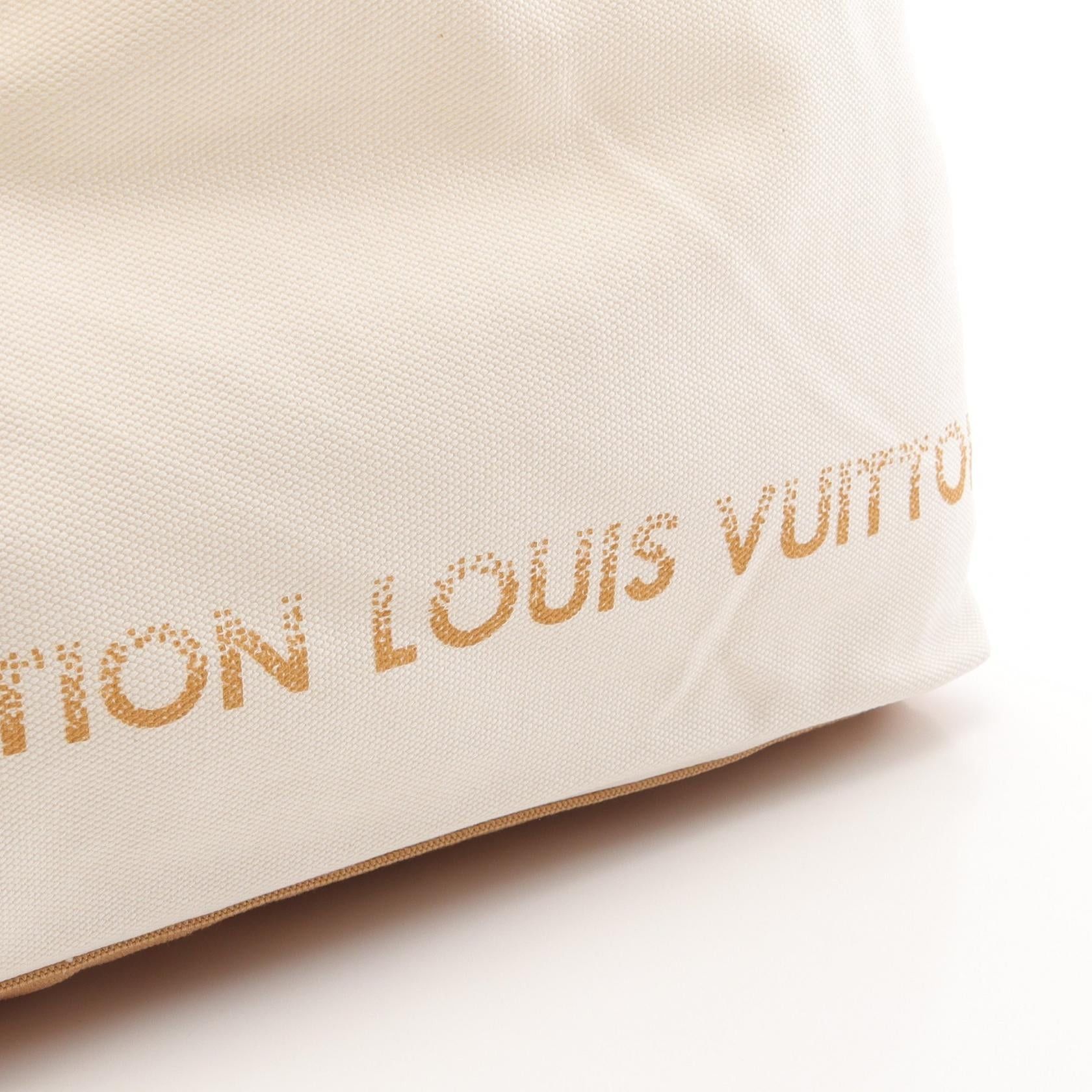 Louis Vuitton Louis Vuitton Foundation Handbag Tote Bag Canvas White Brown Size ONE SIZE - 4 Thumbnail