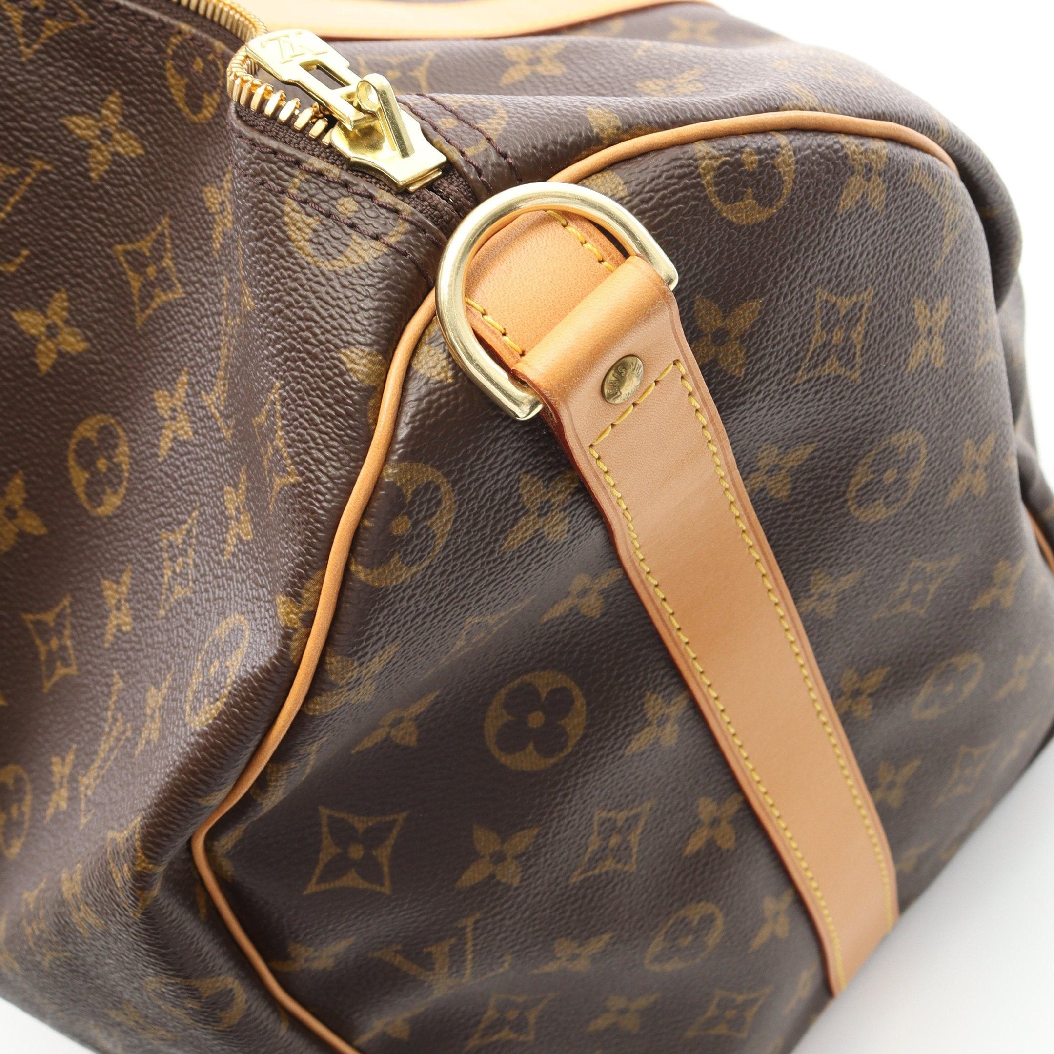 Louis Vuitton Louis Vuitton Keepall 50 Monogram Boston Bag Leather Brown Size ONE SIZE - 10 Thumbnail