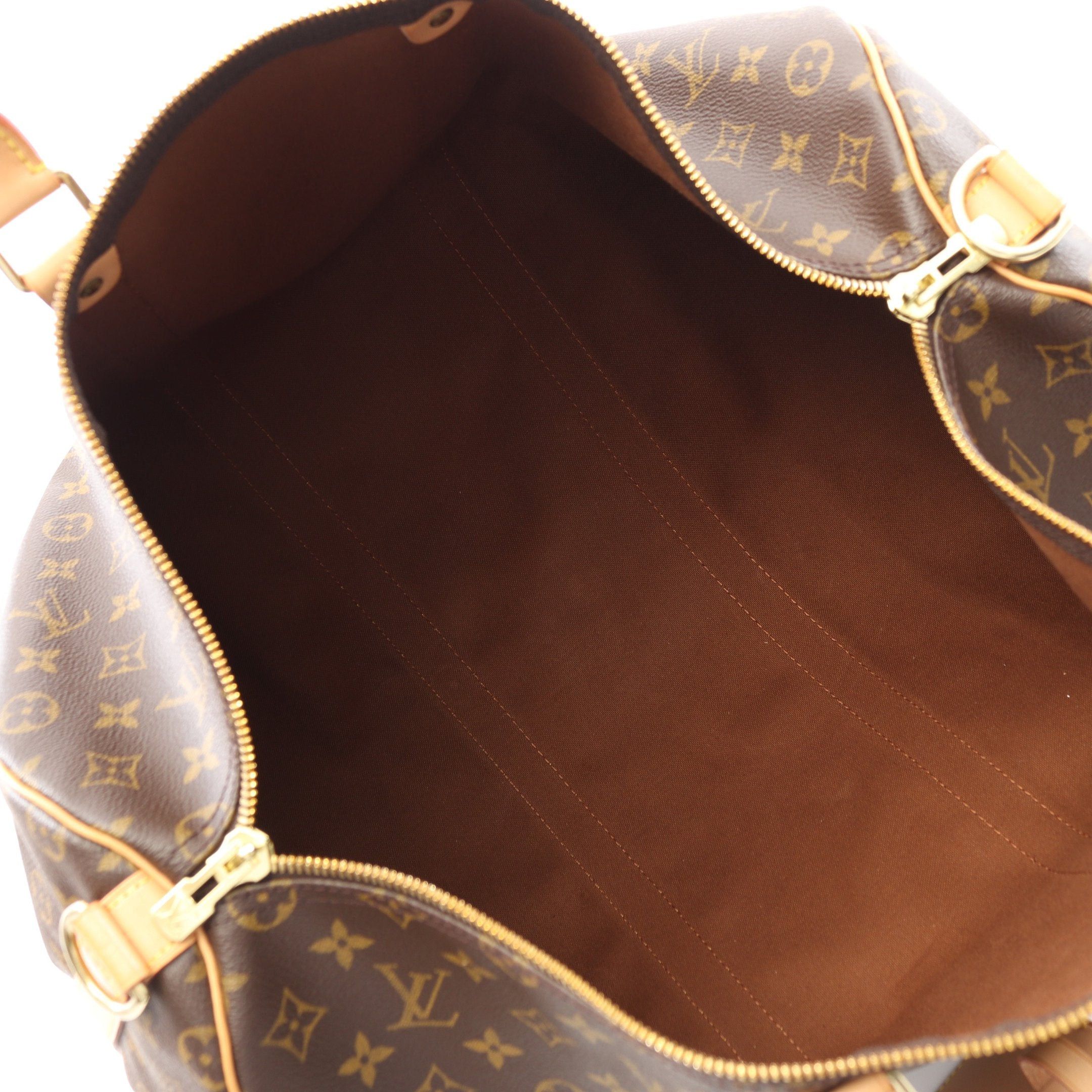 Louis Vuitton Louis Vuitton Keepall 50 Monogram Boston Bag Leather Brown Size ONE SIZE - 3 Thumbnail