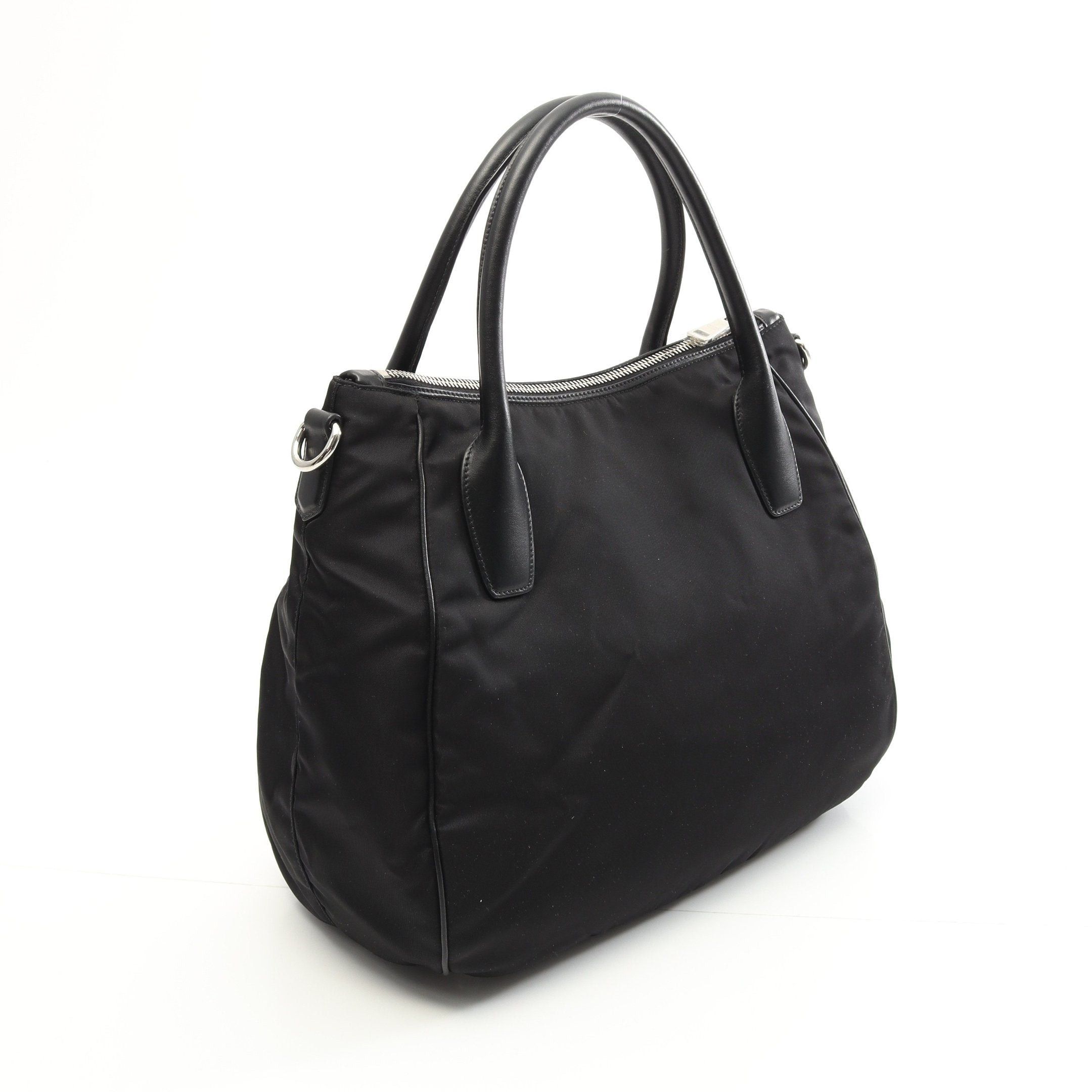 Prada Prada Tessuto Soft Calf Handbag Tote Bag Nylon Leather Black Size ONE SIZE - 2 Thumbnail