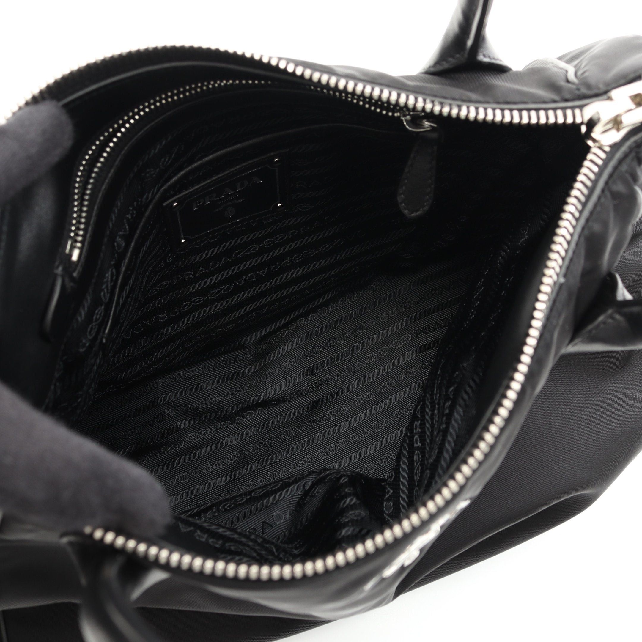 Prada Prada Tessuto Soft Calf Handbag Tote Bag Nylon Leather Black Size ONE SIZE - 3 Thumbnail