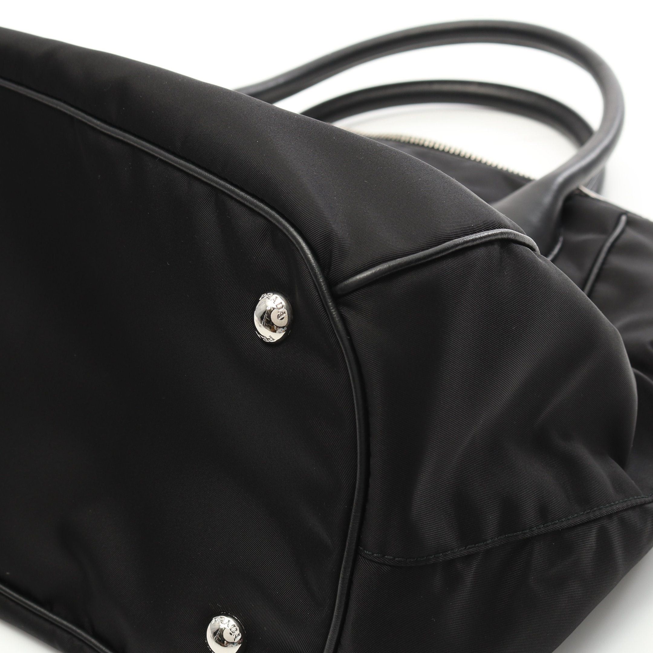 Prada Prada Tessuto Soft Calf Handbag Tote Bag Nylon Leather Black Size ONE SIZE - 5 Thumbnail