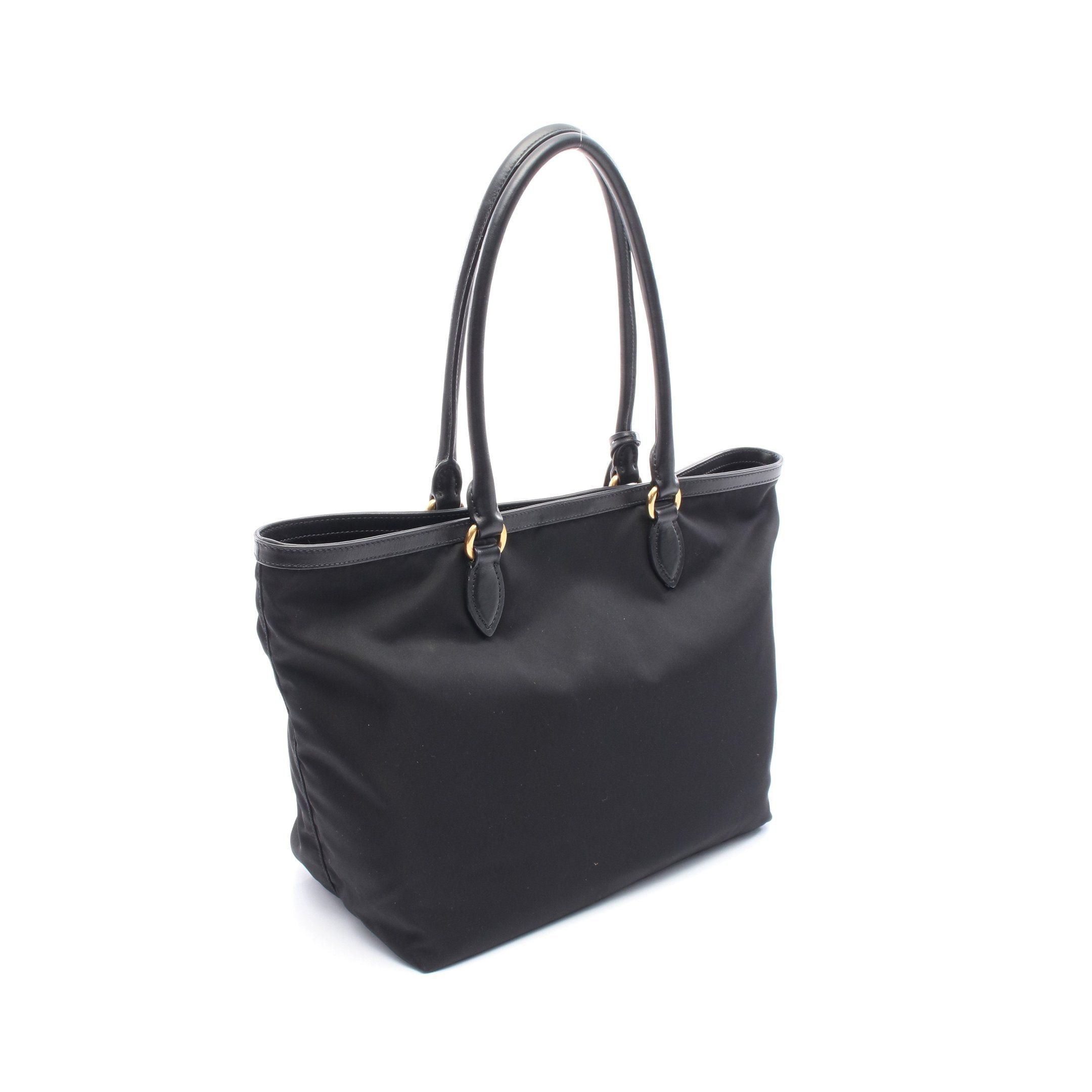 Prada Prada Logo Jacquard Shoulder Bag Tote Nylon Leather Black Size ONE SIZE - 2 Thumbnail