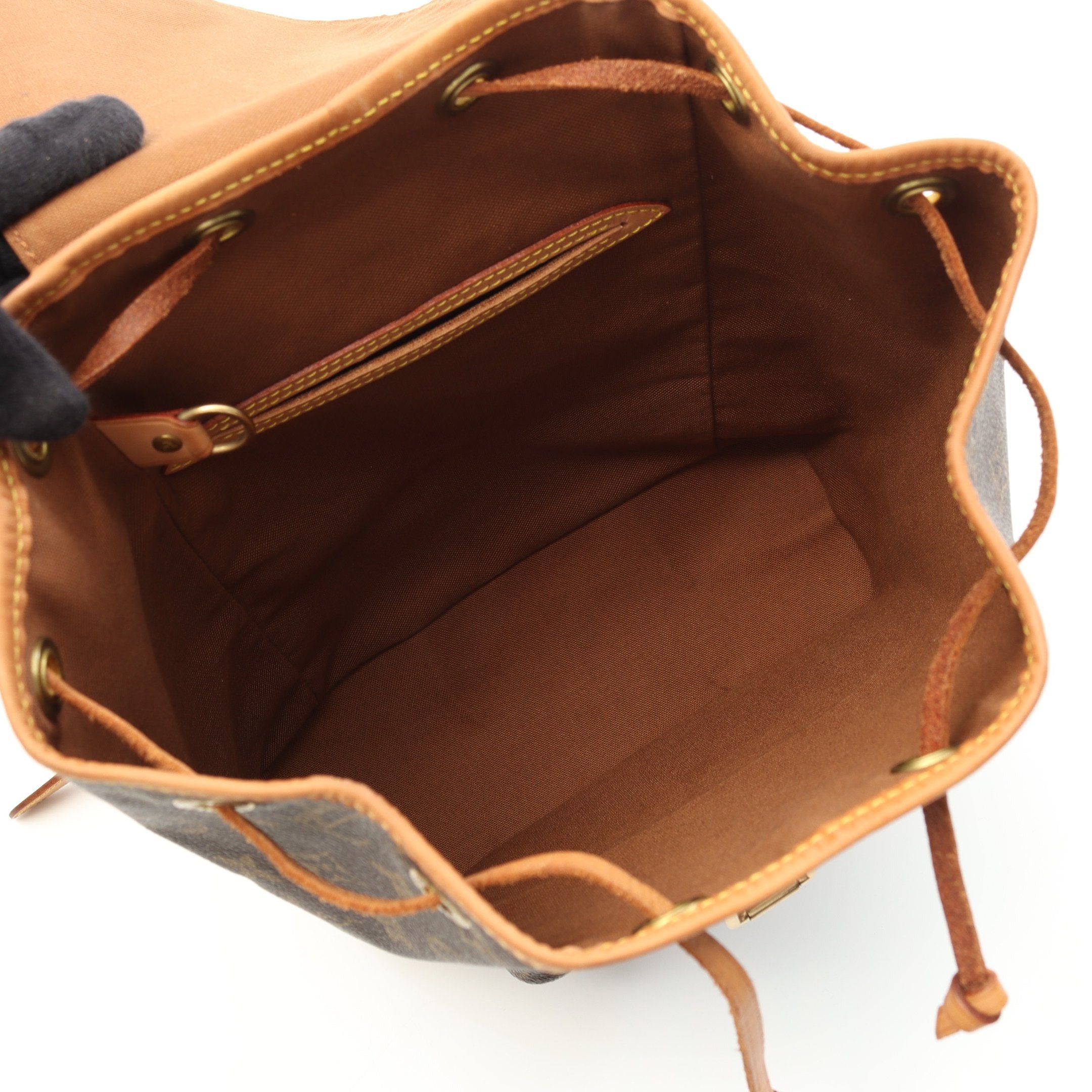 Louis Vuitton Louis Vuitton Montsouris Mm Monogram Backpack Rucksack Leather Brown Size ONE SIZE - 3 Thumbnail