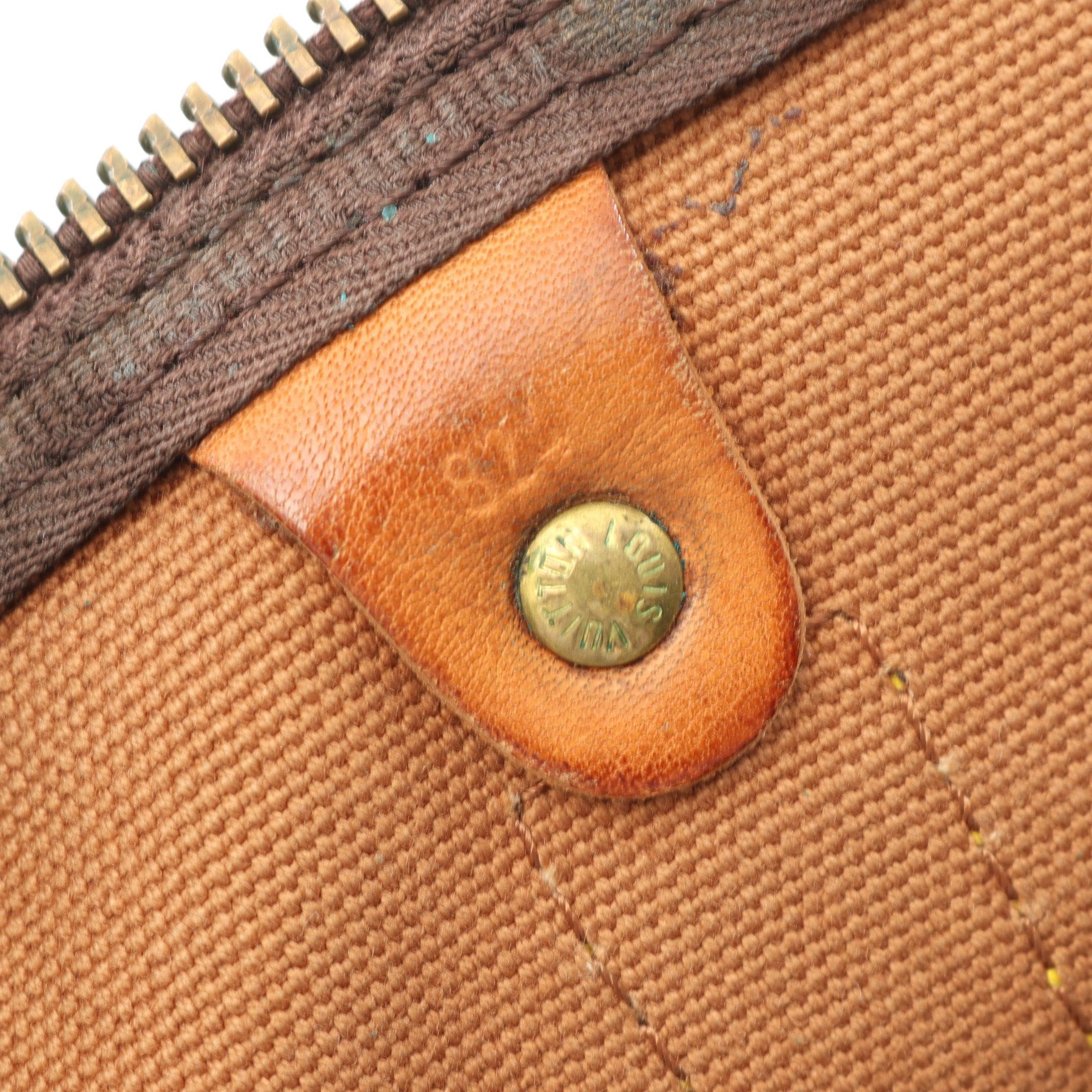 Louis Vuitton Louis Vuitton Keepall 45 Monogram Boston Bag Leather Brown Size ONE SIZE - 6 Thumbnail