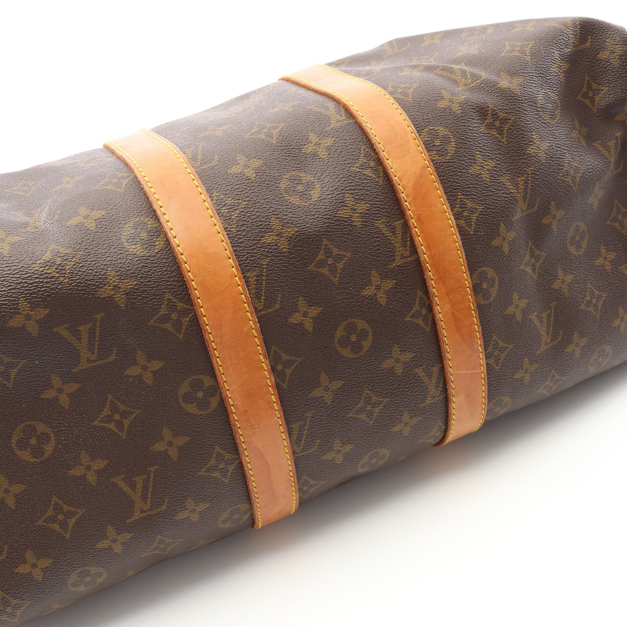 Louis Vuitton Louis Vuitton Keepall 45 Monogram Boston Bag Leather Brown Size ONE SIZE - 11 Thumbnail