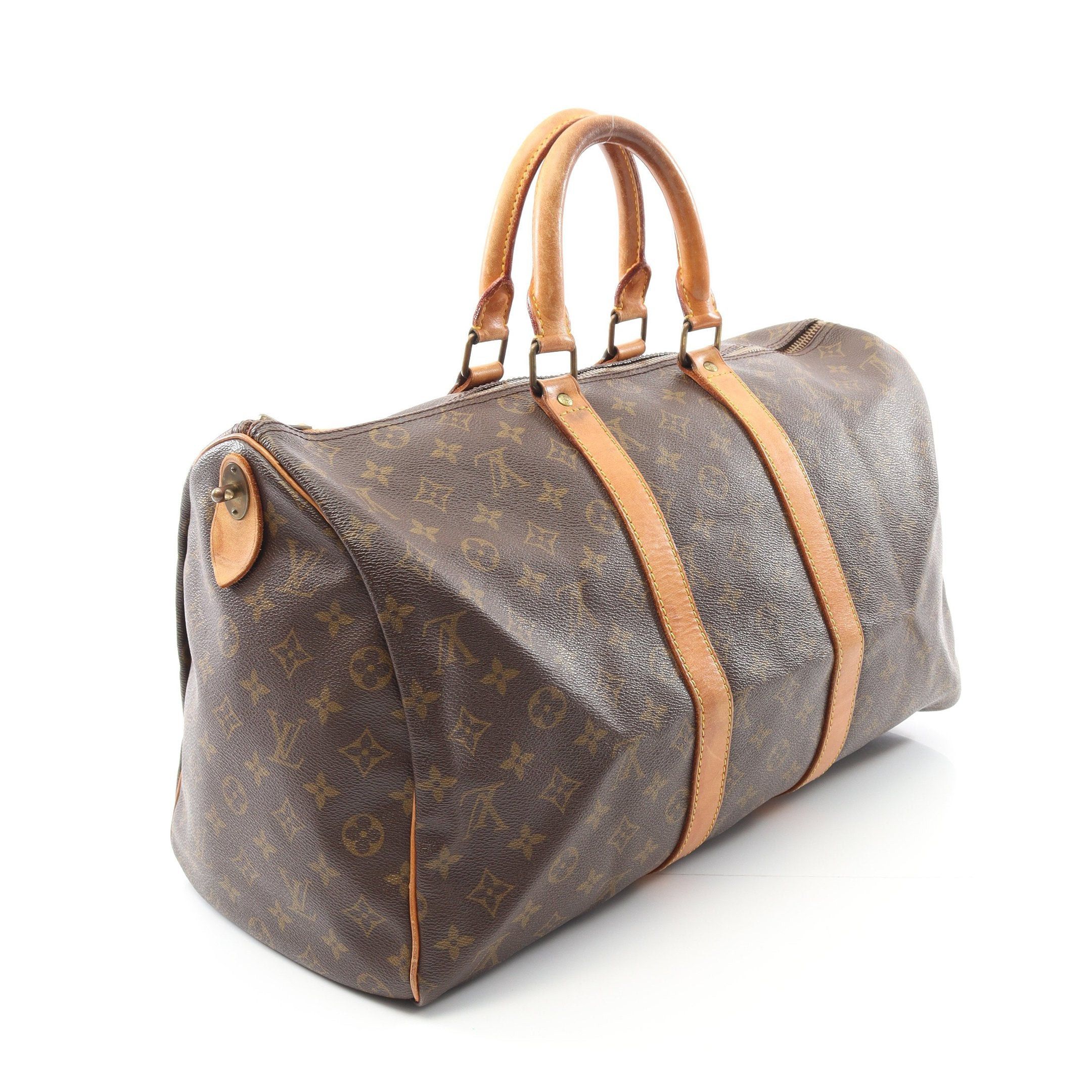 Louis Vuitton Louis Vuitton Keepall 45 Monogram Boston Bag Leather Brown Size ONE SIZE - 2 Thumbnail