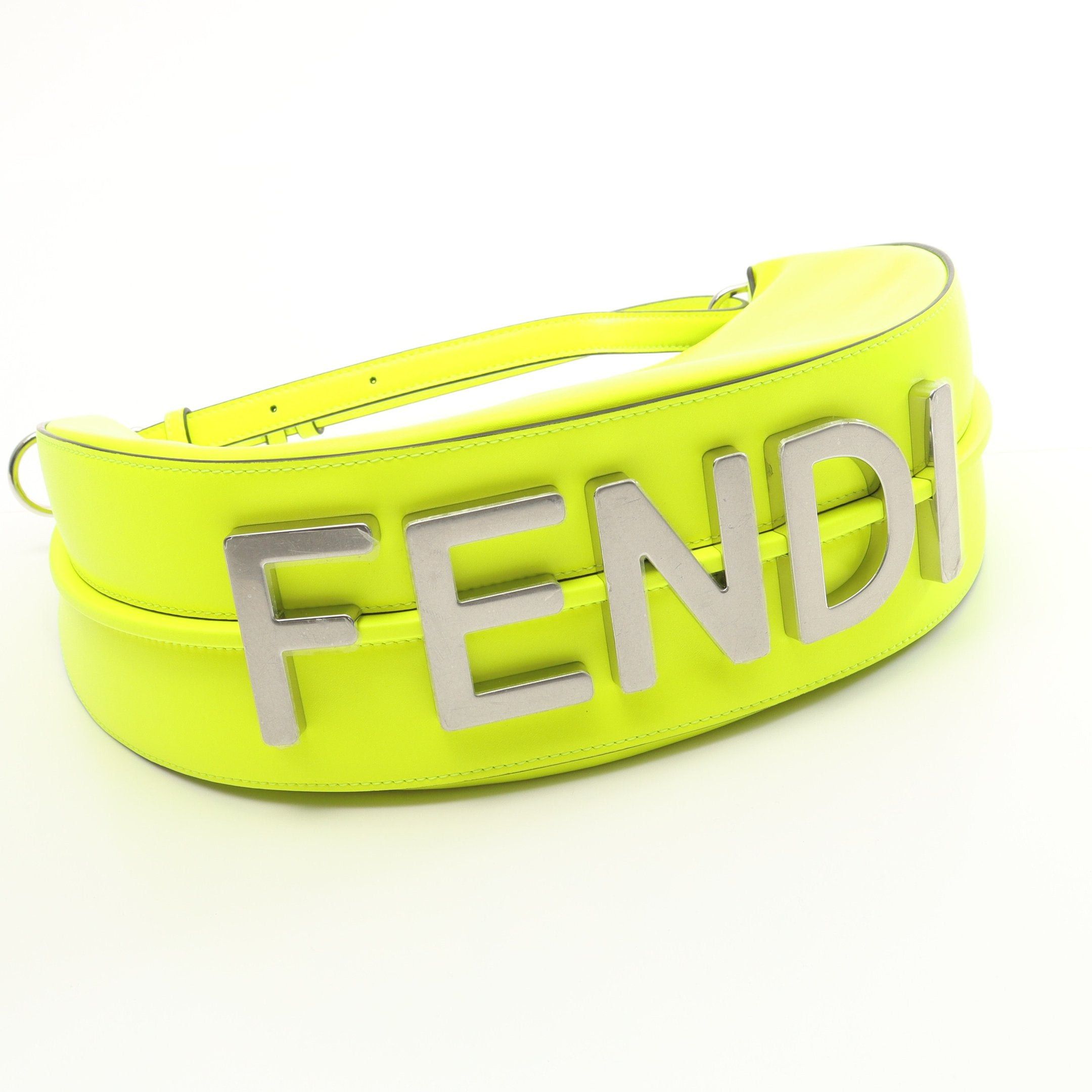 Fendi Fendi Graphics Handbag Leather Yellow-Green Neon Color Size ONE SIZE - 5 Thumbnail