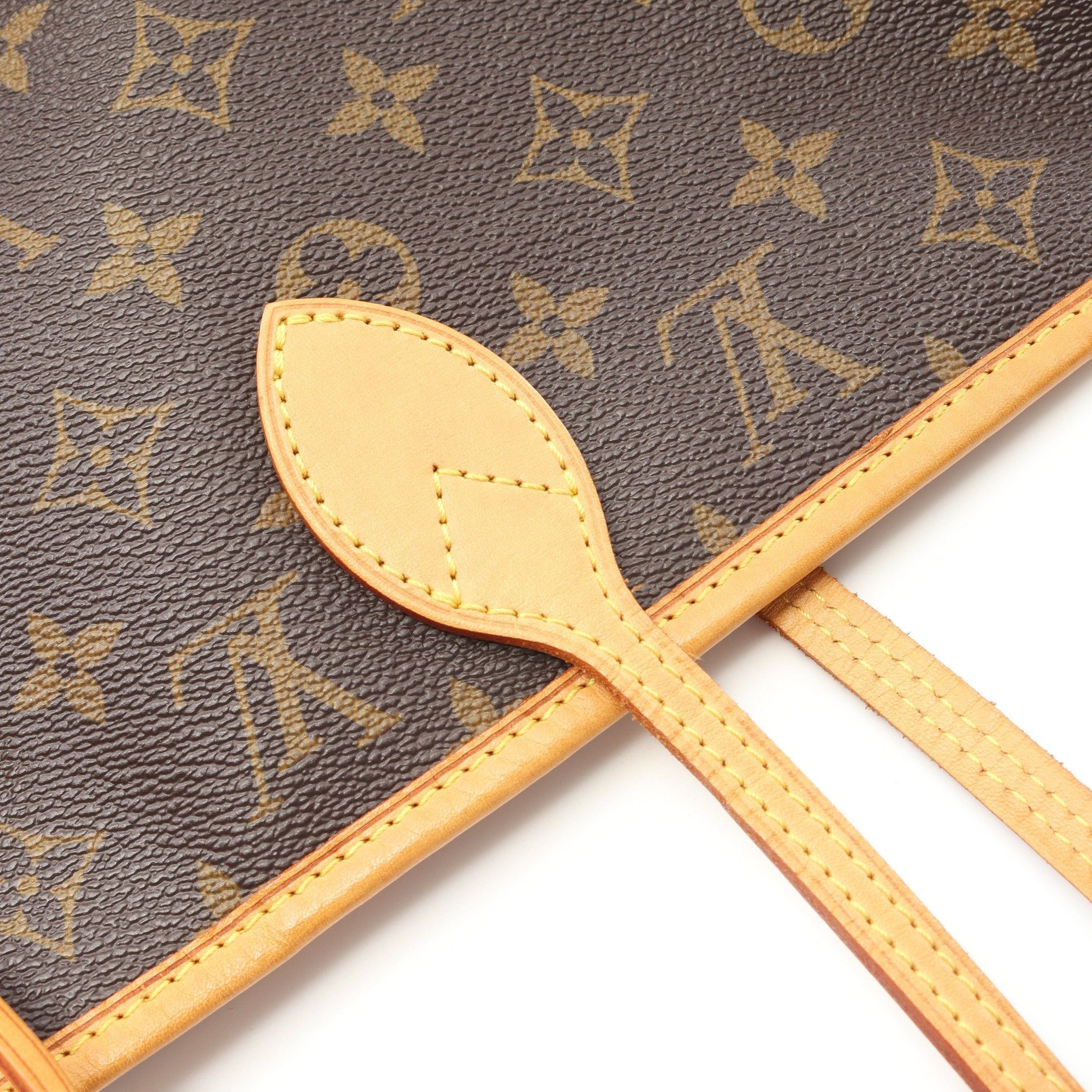 Louis Vuitton Louis Vuitton Neverfull Mm Monogram Shoulder Bag Tote Leather Brown Size ONE SIZE - 7 Thumbnail