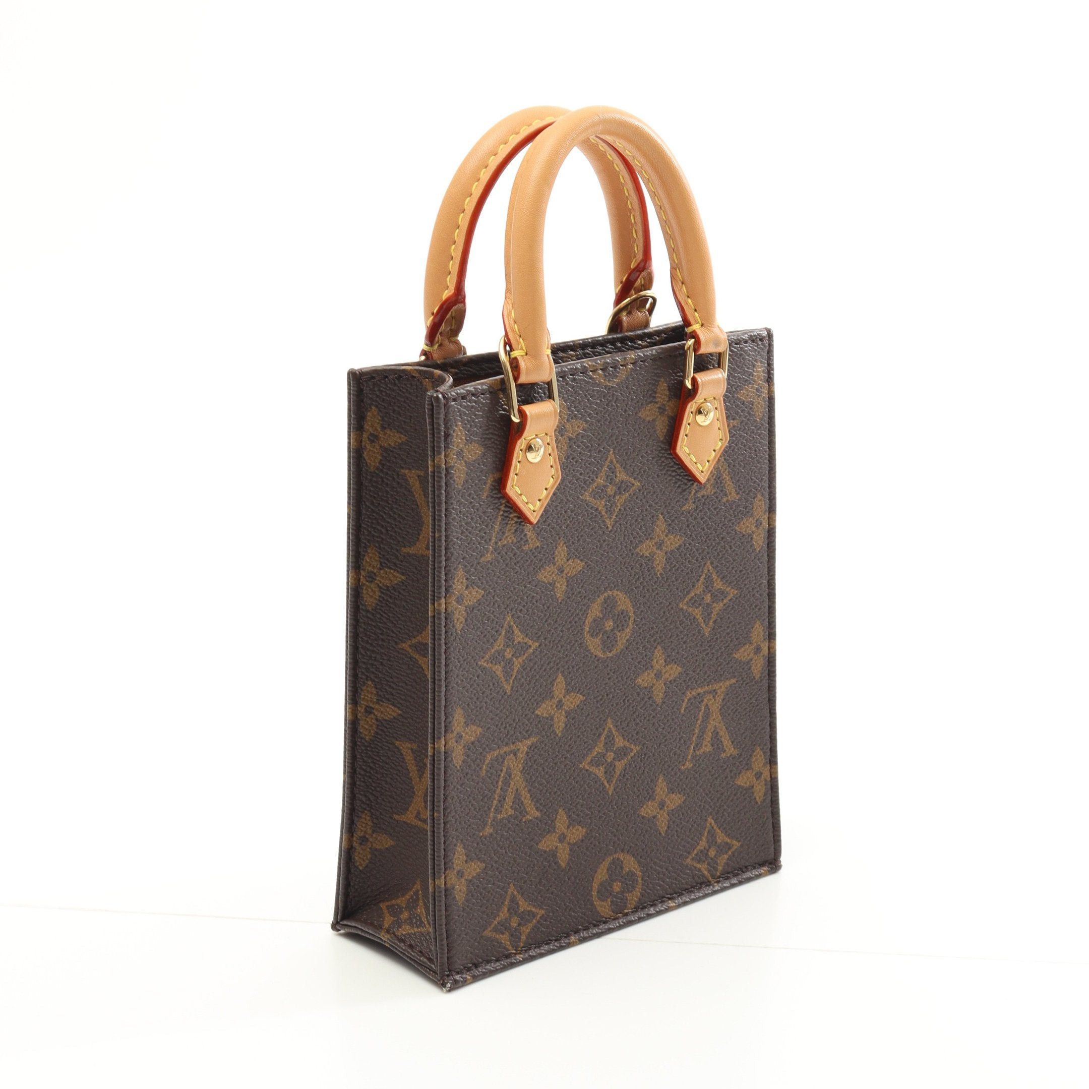 Louis Vuitton Louis Vuitton Petite Sac Plat Monogram Handbag Leather Brown Size ONE SIZE - 2 Thumbnail
