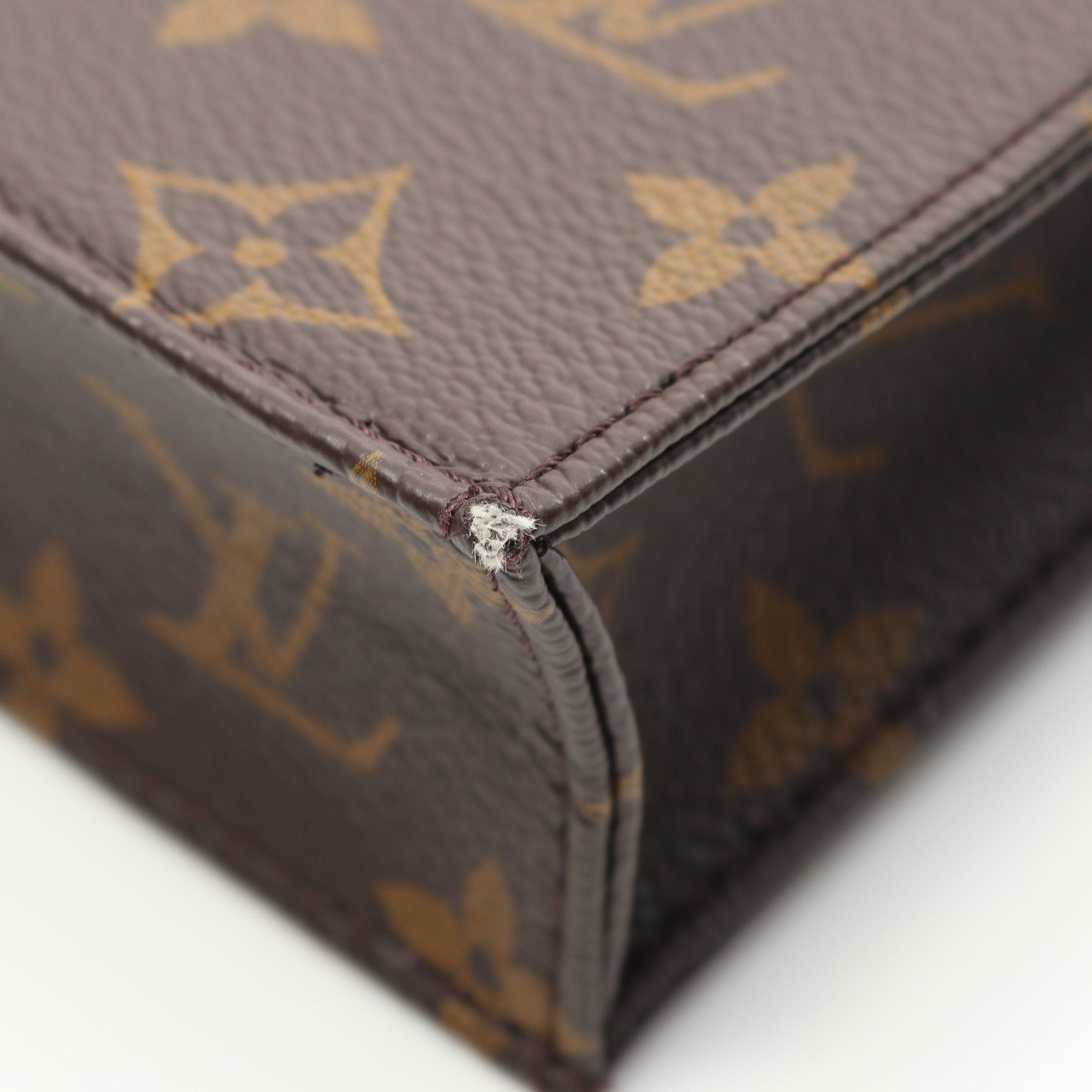 Louis Vuitton Louis Vuitton Petite Sac Plat Monogram Handbag Leather Brown Size ONE SIZE - 5 Thumbnail